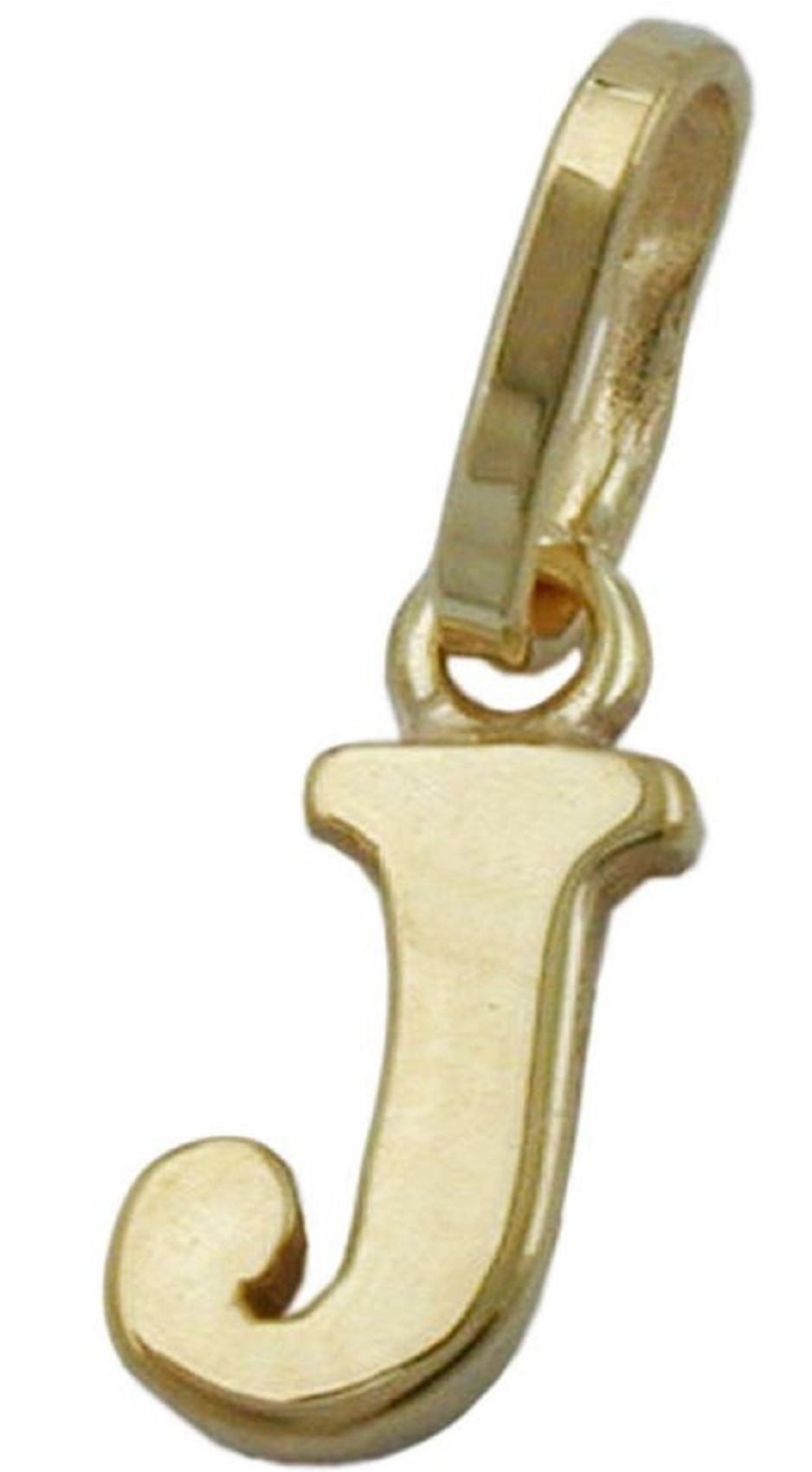 unbespielt Buchstabenanhänger Anhänger Buchstabe J aus 375 Gold 8 x 4 mm, Goldschmuck für Damen und Herren
