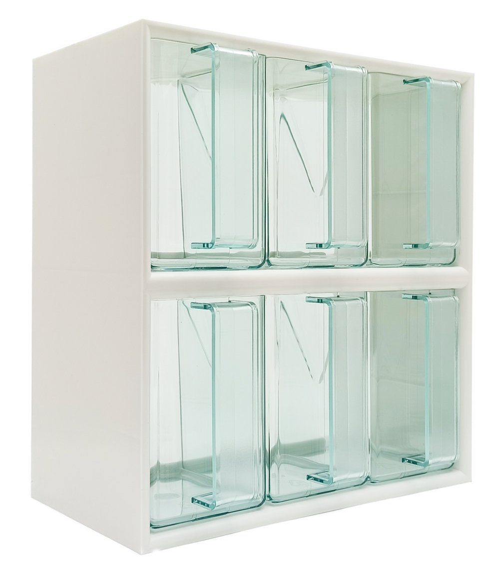 Quellmalz Schrankeinsatz 6er Vorratsschüttensatz - Küchenschütte, Kunststoff, transparent