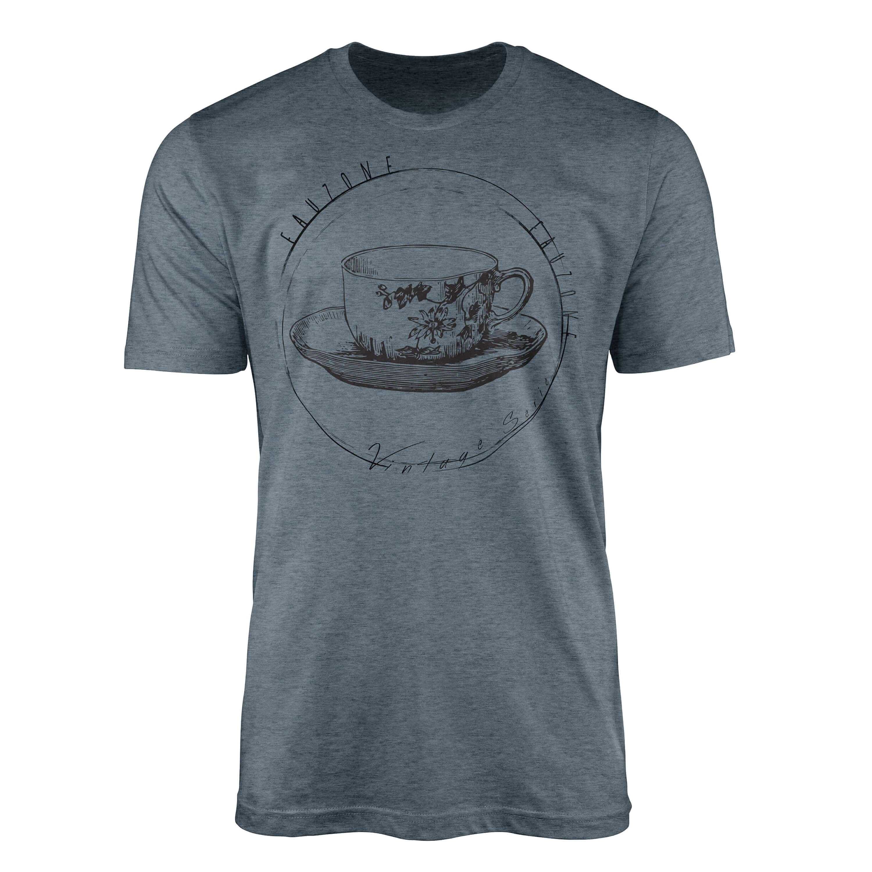 Sinus Art T-Shirt Vintage Herren T-Shirt Tasse Indigo | T-Shirts