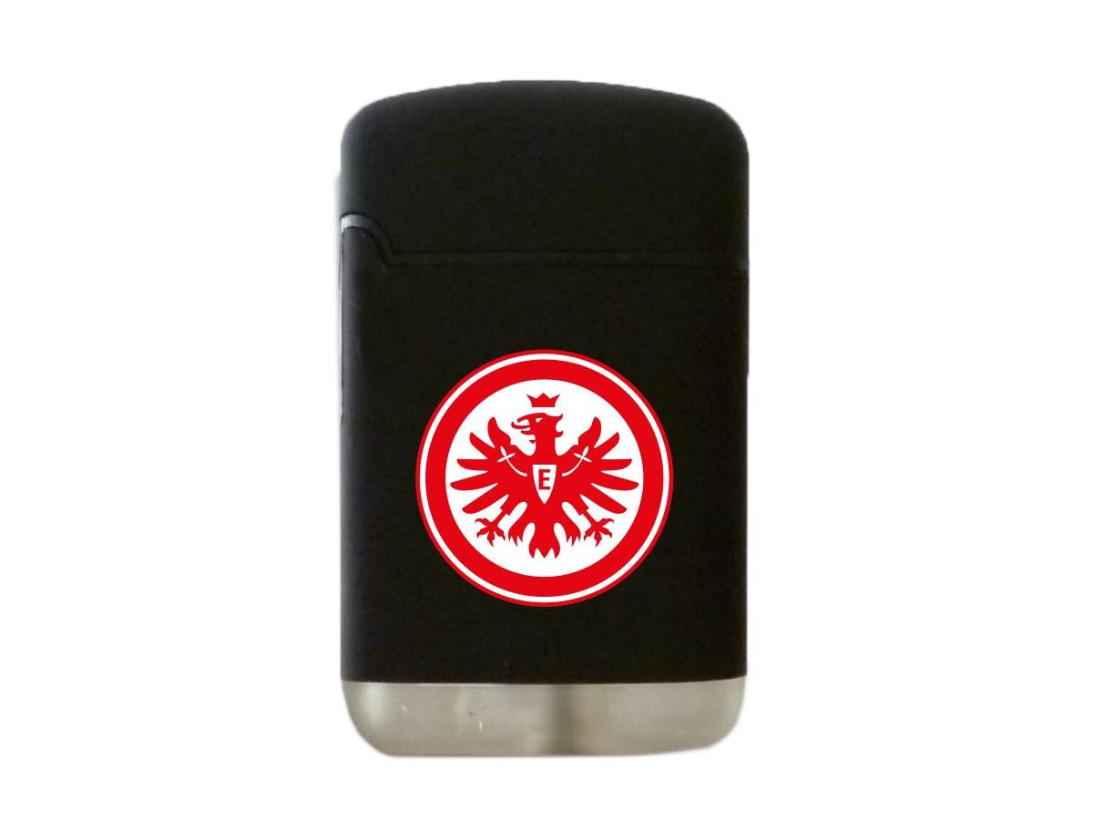 Eintracht Frankfurt Feuerzeug Easy Torch Jet Sturmfeuerzeug schwarz mit Logo, Fussball Lizenzprodukt Fanartikel Eintracht Frankfurt