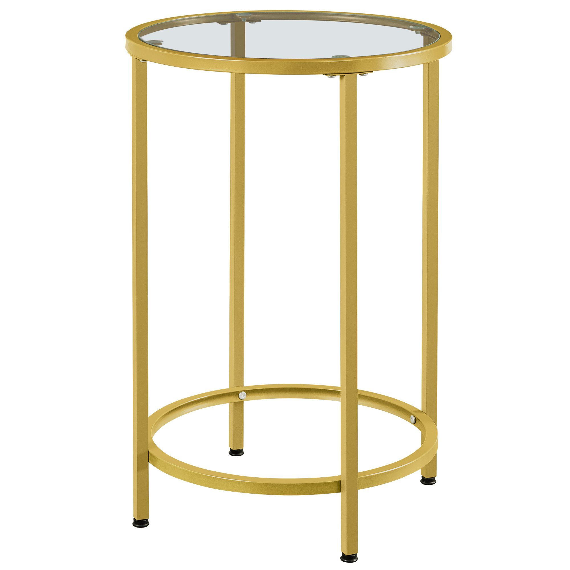 Yaheetech Beistelltisch, rund Glastisch mit goldenem Metallgestell, Kleiner  Couchtisch, Nachttisch, Sofatisch, Robustes Hartglas, Ø 40 x 60 cm online  kaufen | OTTO