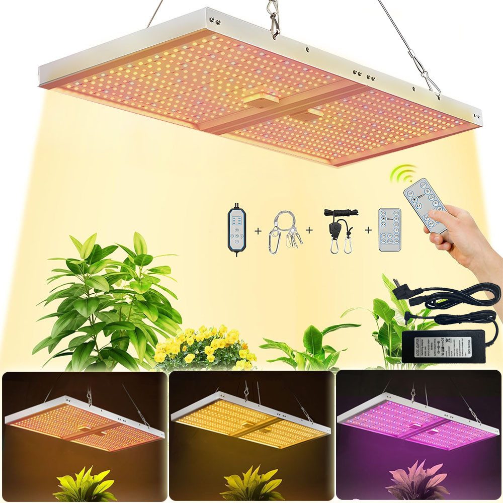 Lapamax Pflanzenlampe Dimmbar Pflanzenlampe LED Vollspektrum Große Faltbare Wachstumslampe, Pflanzenlicht Mit Fernbedienung 3 Modi Timer Sonnenlicht Gemüse Blumen