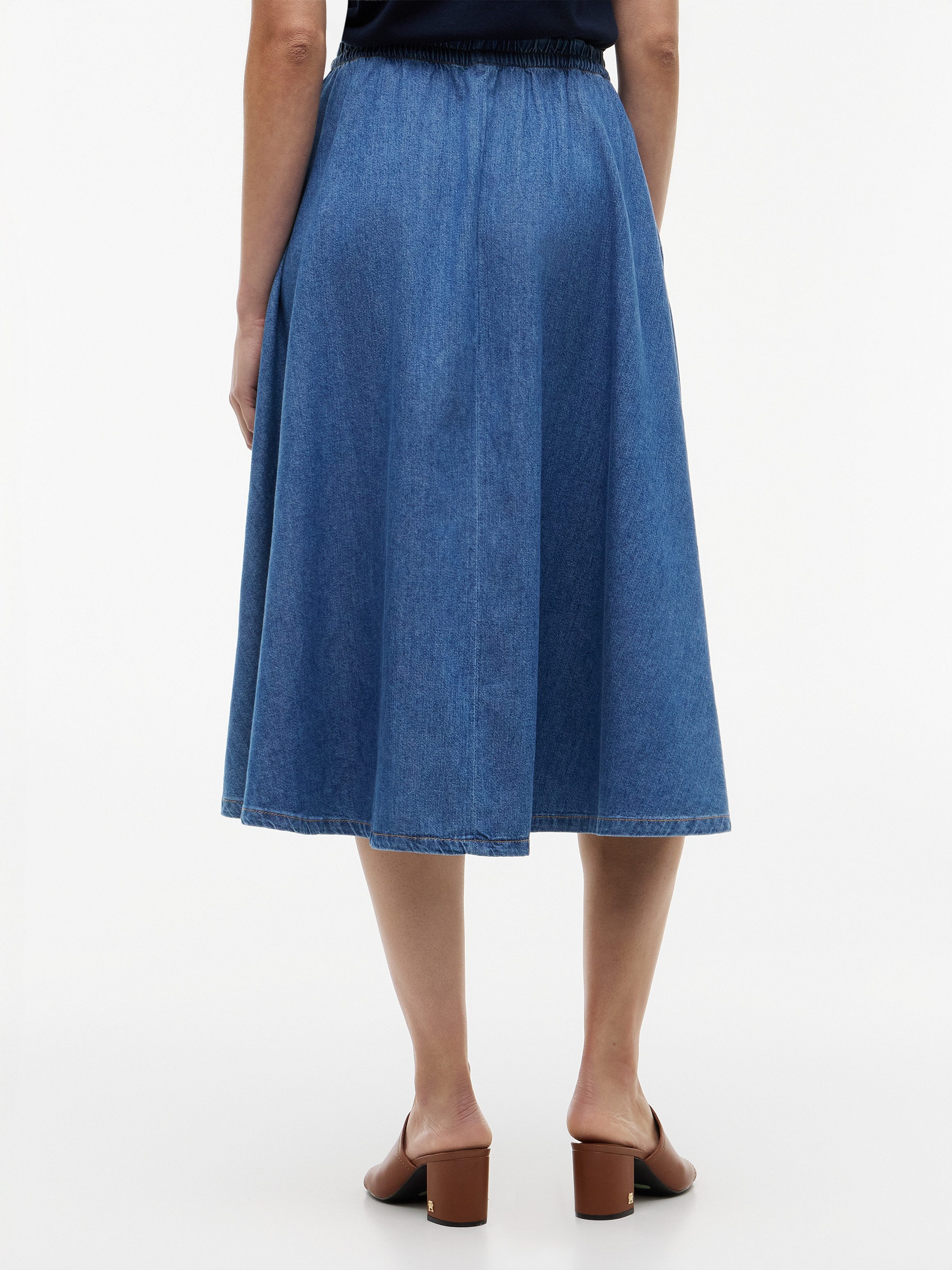 Tommy Hilfiger Jeansrock MIDI FLARED SKIRT MIA RW Baumwolle, in ausgestellter Form