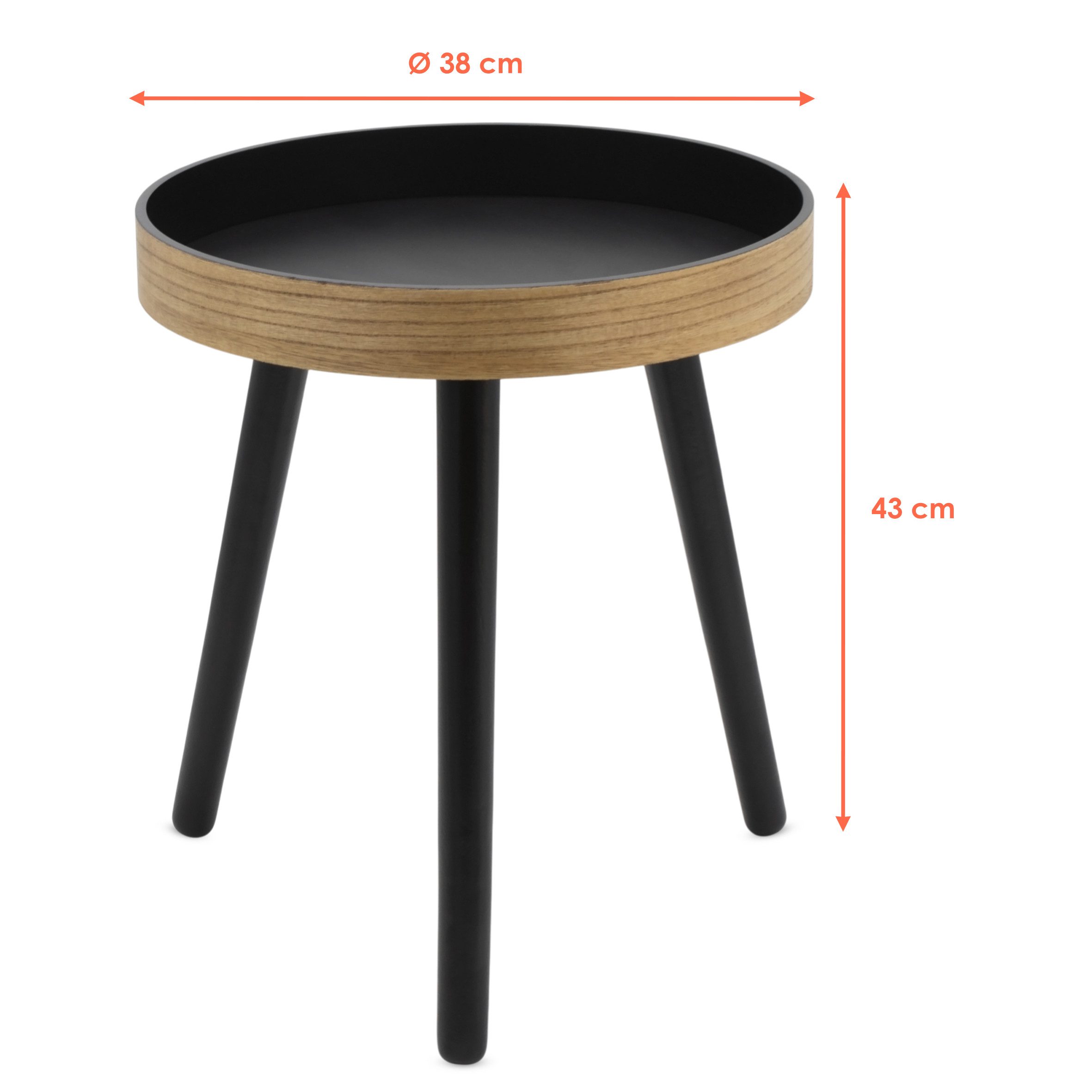 Spetebo Beistelltisch Holz Beistelltisch mit runder Tischplatte – Ø 38 cm ( günstig online kaufen