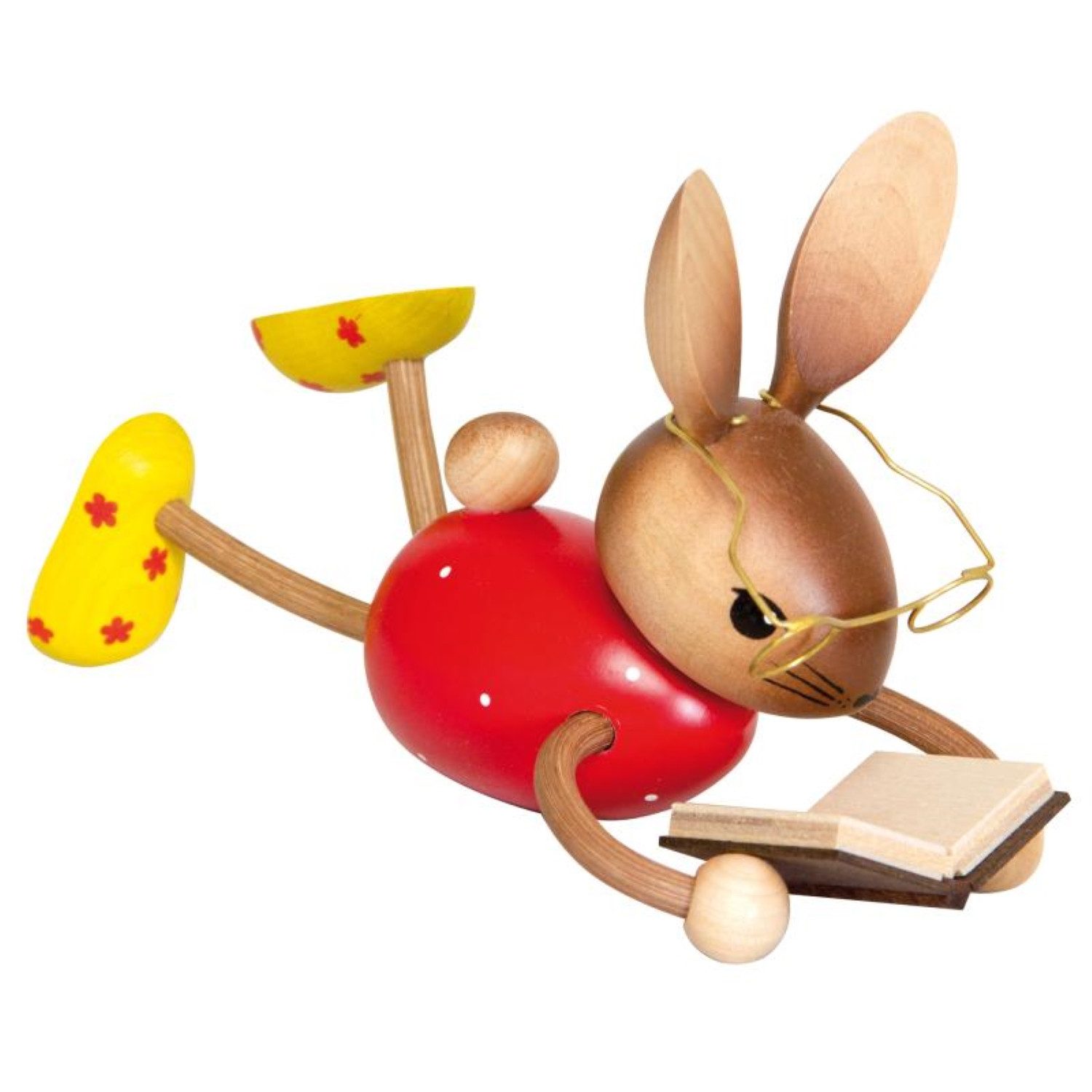 Kuhnert Osterhase Kuhnert Osterhase mit langen Beinen, Hasenmädchen liegend, Erzgebirgische Holzkunst