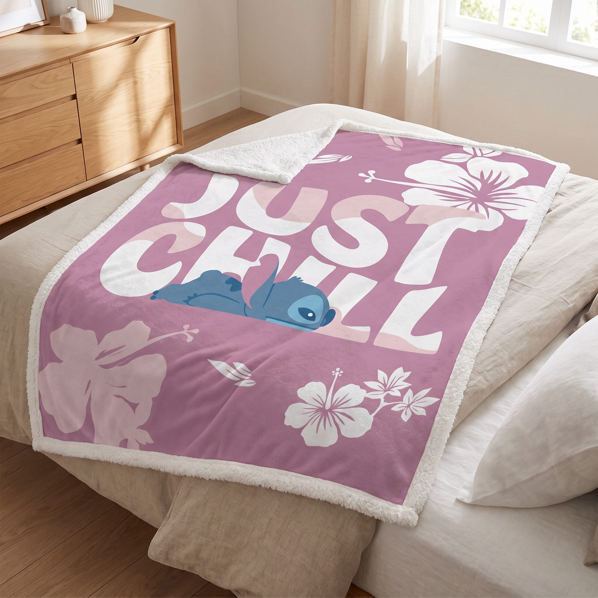 Wohndecke Disney Lilo und Stitch Coral Decke warme Kuscheldecke 130x170 cm, Disney – Bild 5 von 5