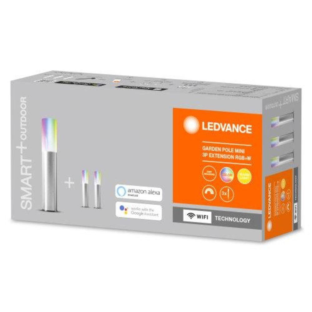 Ledvance Sockelleuchte stainless steel, 1,9W, warmweiß, 45lm, IP65, L22mm, smarthomefähig wassergeschützt, warmweiß