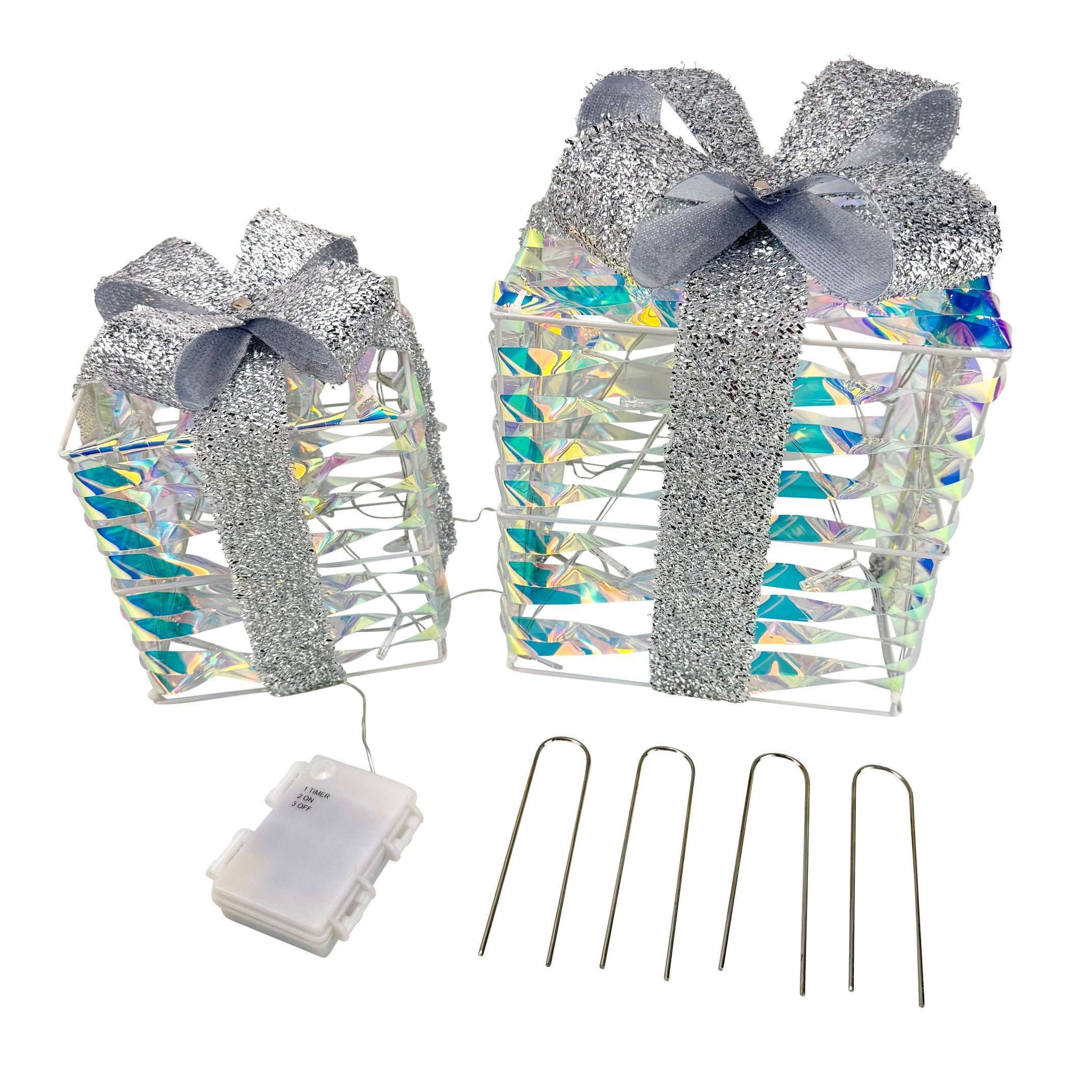 Online-Fuchs LED Dekoobjekt 2 Geschenke mit LED-Lichterkette und Folieneffe günstig online kaufen