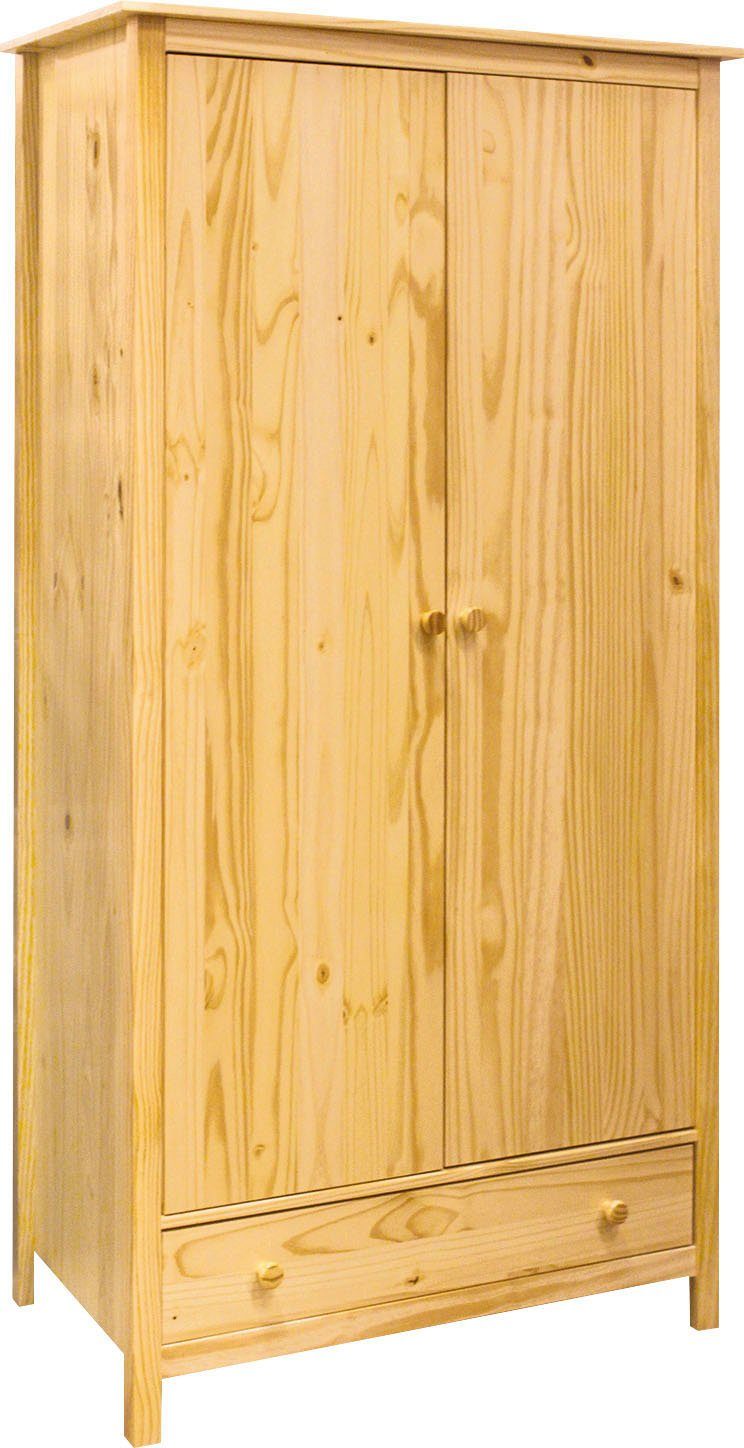 MÖBILIA Kleiderschrank mit sichtbarer Maserung und Kleiderstange