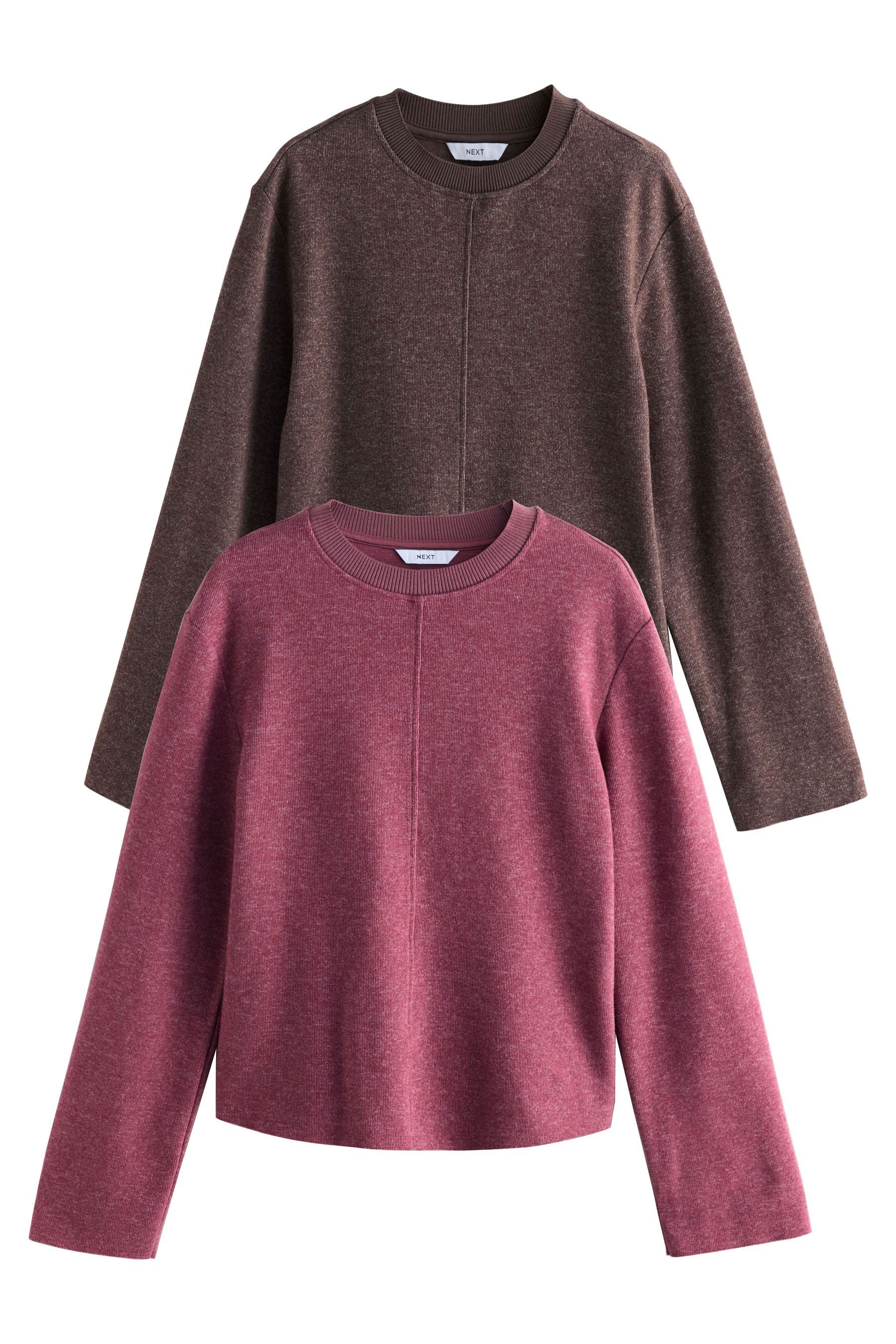 Next Rundhalspullover Weicher, gerippter Rundhalspullover, 2er-Pack (2-tlg) günstig online kaufen