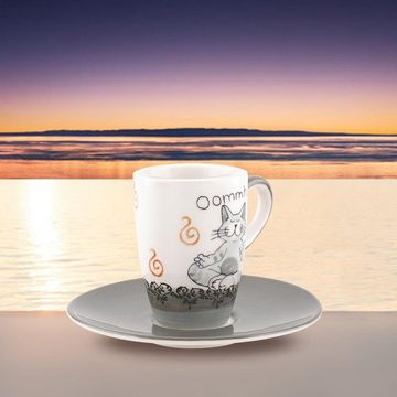 Mila Espressotasse Mila Keramik Espresso-Tasse mit Untere Oommh Katze Pure, Keramik