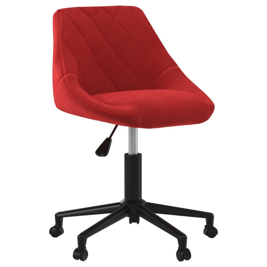 furnicato Bürostuhl Trendiger Drehstuhl 46x44x(67,5-79) cm in Weinrot mit Samtbezug (1 St), Höhenverstellbarer Bürostuhl mit Rollen für Ihren Arbeitsbereich