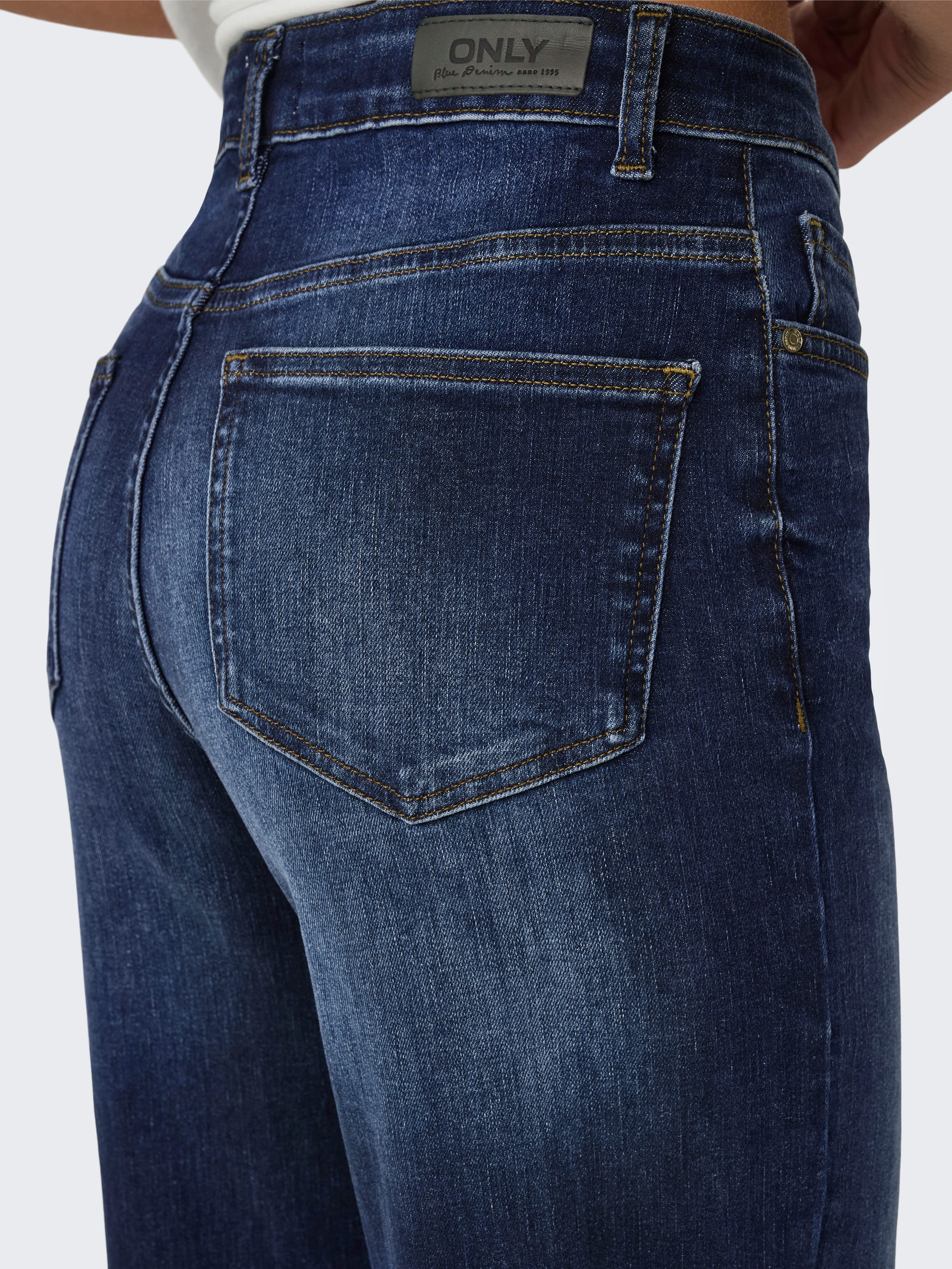 ONLY 5-Pocket-Jeans ONLMADISON – Weite Jeans mit hoher Taille und 5-Pocket-Design weit, modisch, Denim, Baumwollmischung