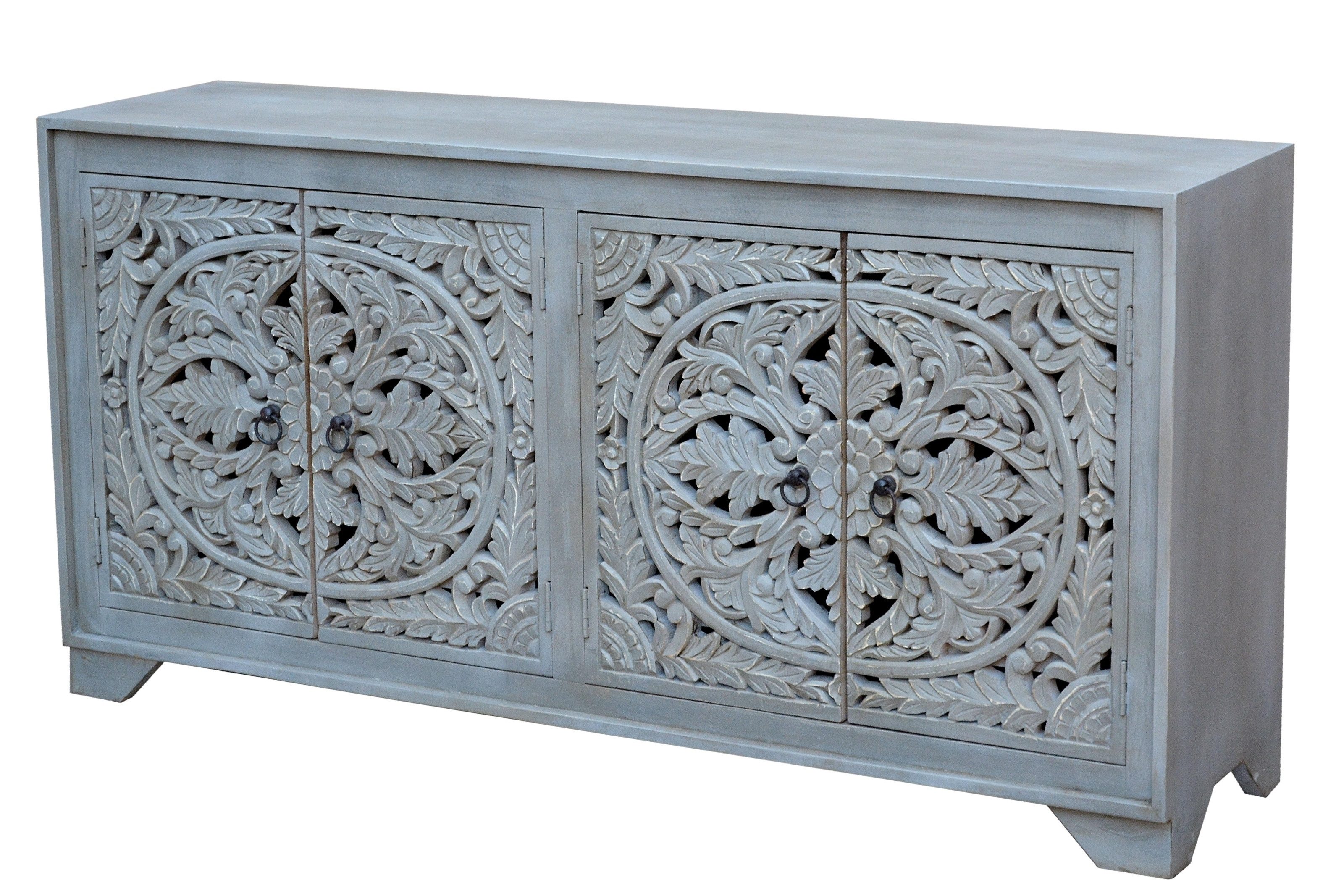 freiraum Sideboard Kalita, in Grau, Massivholz - 170x85x40cm (BxHxT)