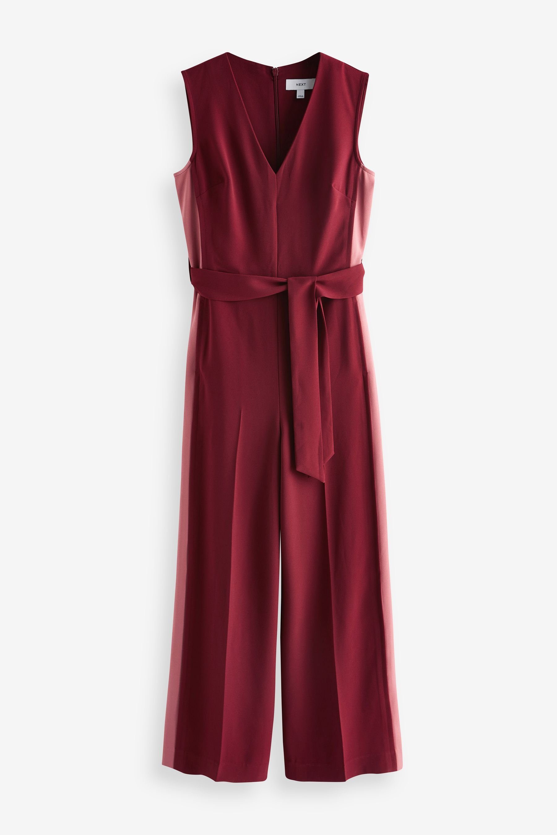 Next Jumpsuit Jumpsuit mit Gürtel und Einsatz (1-tlg) Berry Red