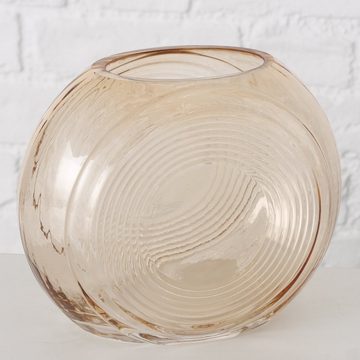 BOLTZE Dekovase "Ohio" aus Glas in beige H15cm, Vase