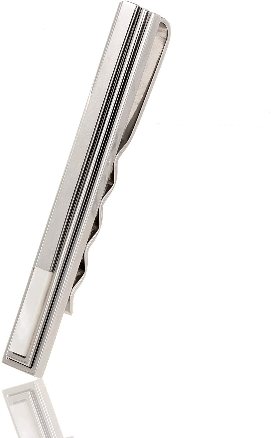 Karisma Krawattennadel Karisma Hochwertige Herren Edelstahl 316L Perlmutt Weiss, / Krawattenklammer / Tie Clip STC169-001-W-MOP
