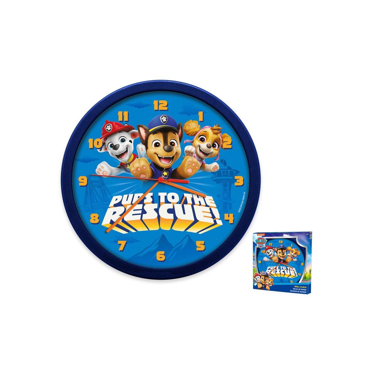 PAW PATROL Wanduhr Paw Patrol Wanduhr 25cm Rescue Pups Uhr für Kinderzimmer
