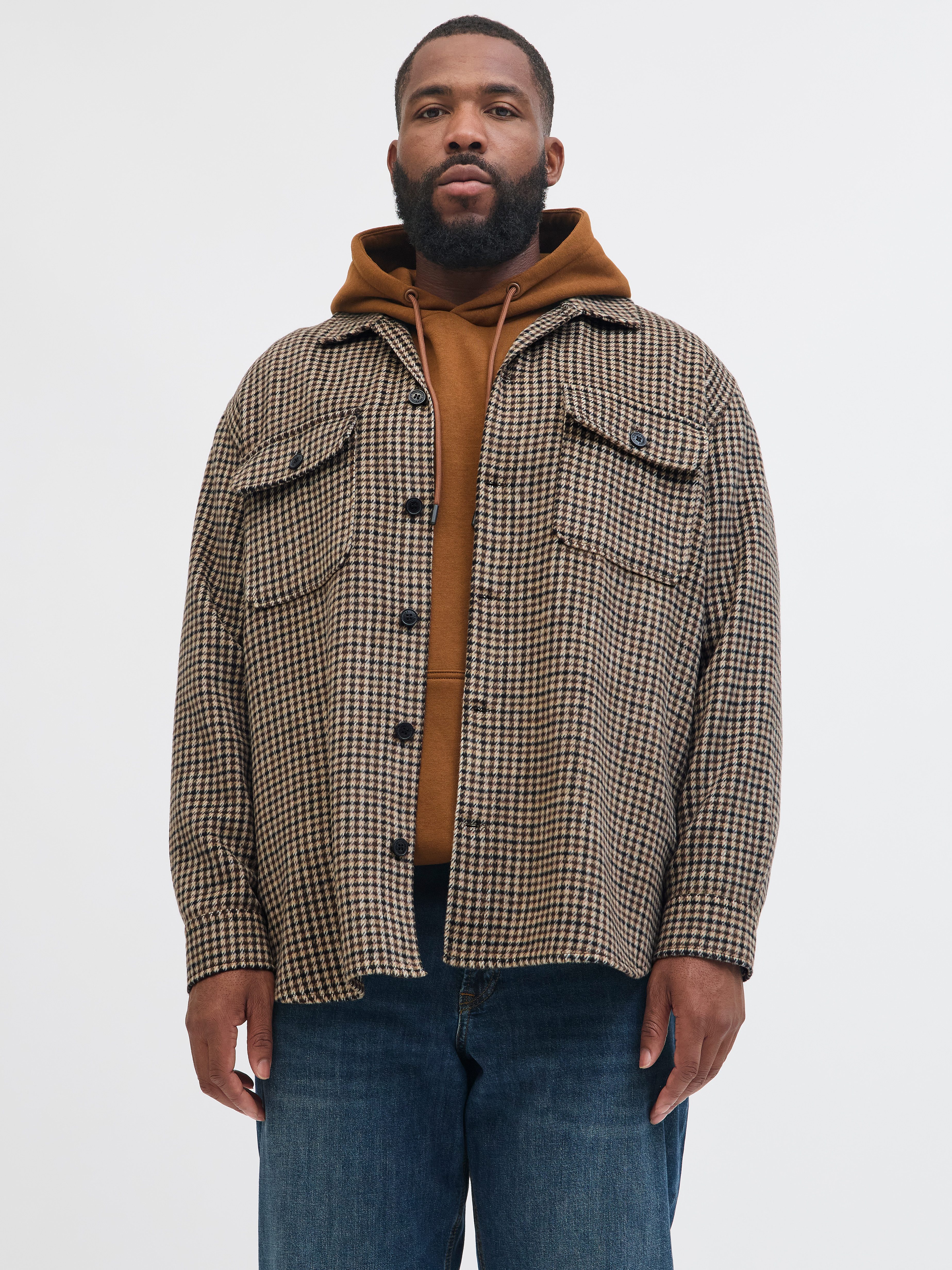 Jack & Jones PlusSize Langarmhemd JJEBRADLEY OLLIE OVERSHIRT LS NOOS PLS