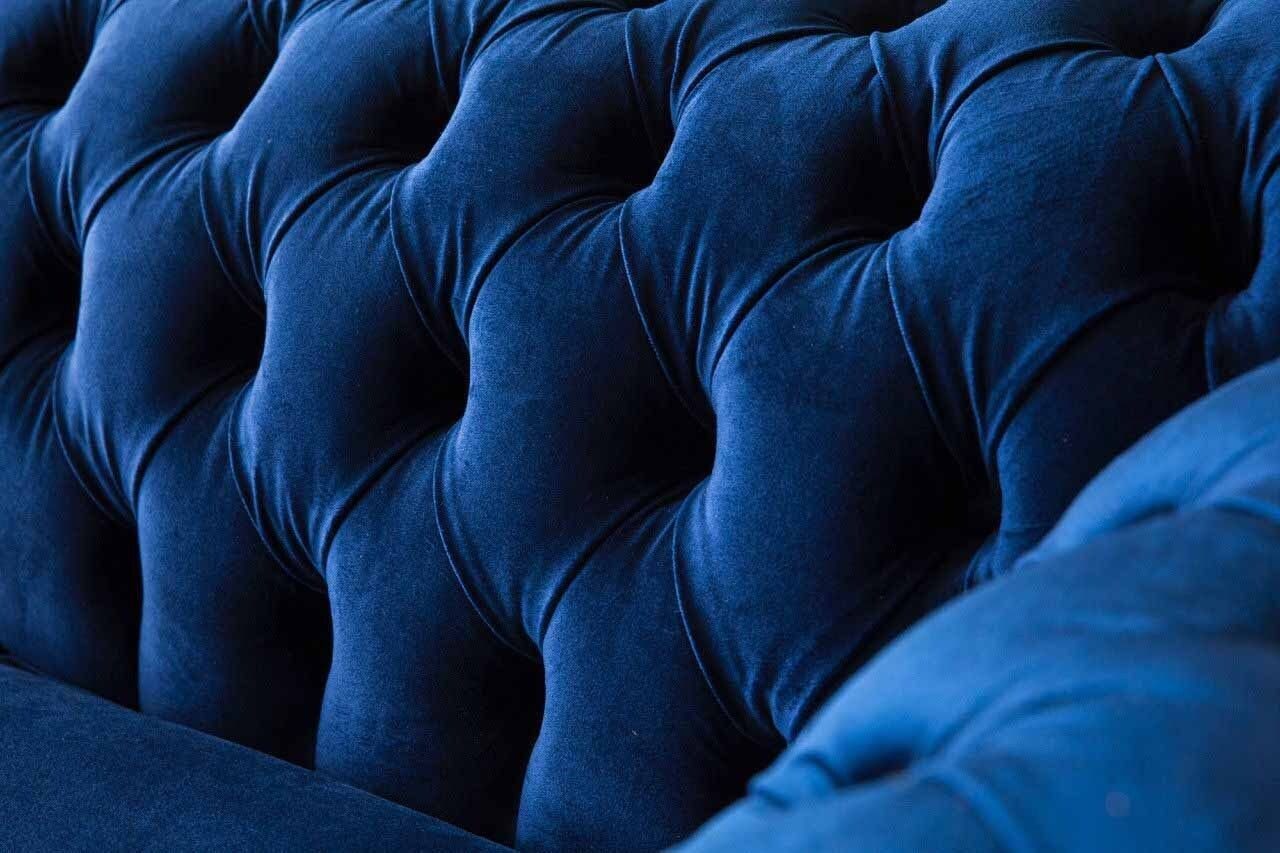 JVmoebel Sofa Chesterfield Büro Sitzmöbel Couch Einrichtung Made Sitz 2 Europe Sofa Blaue, Textil In