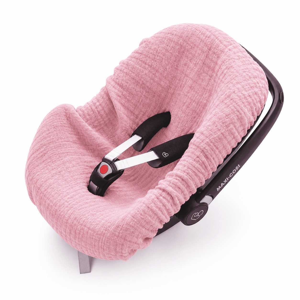 BABEES Kindersitzbezug BEZUG Babyschale Sommer Sommerbezug 100% Musselin Baumwolle, Universal Schonbezug Babyschalenbezug 3-Punkt Gurt