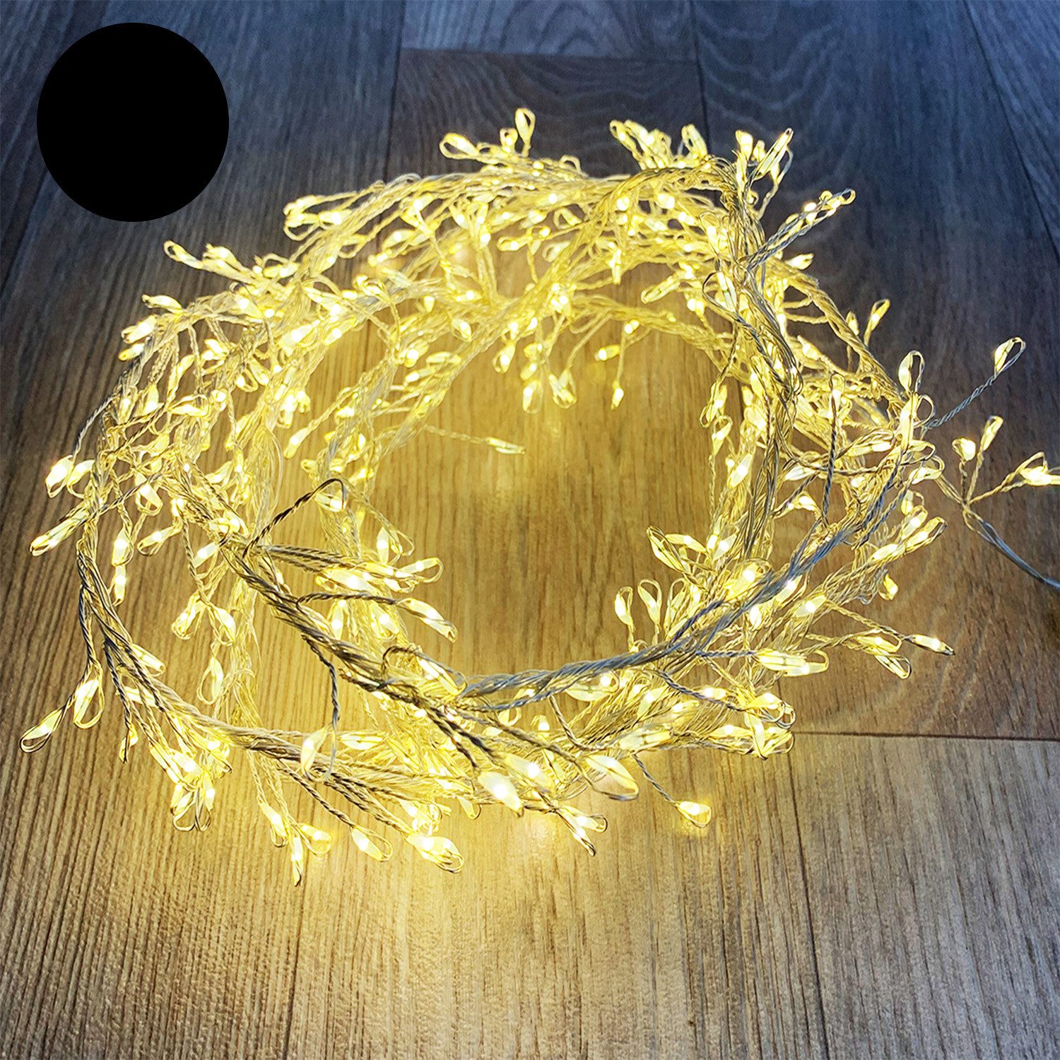 Mojawo Lichtervorhang 400er LED - Tropfen-Lichterkette warmweiß mit 8 Funktionen für Innen