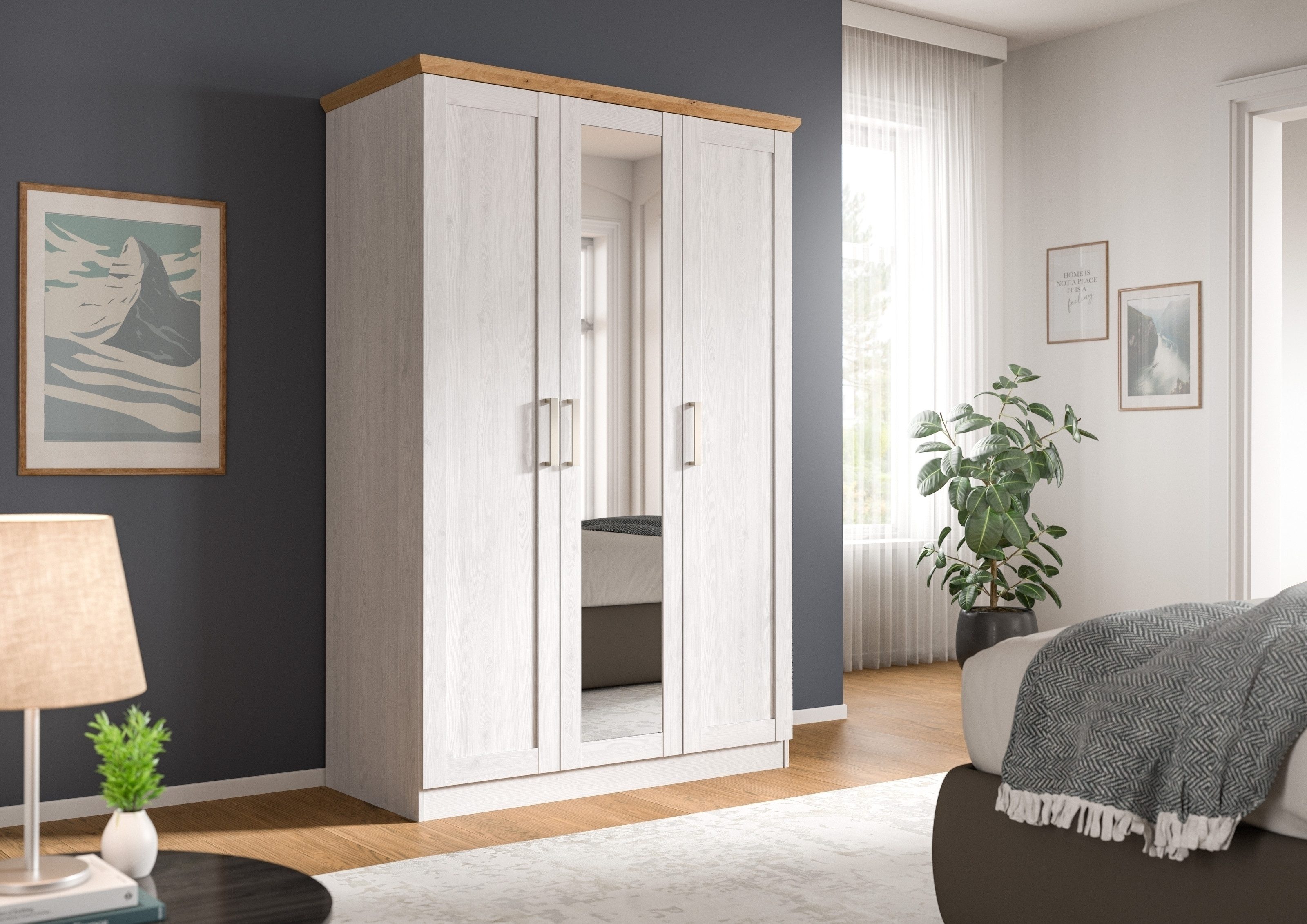 freiraum Kleiderschrank Florenz in Sibiu Lärche, Spannplatte - 124x184x54cm (BxHxT)