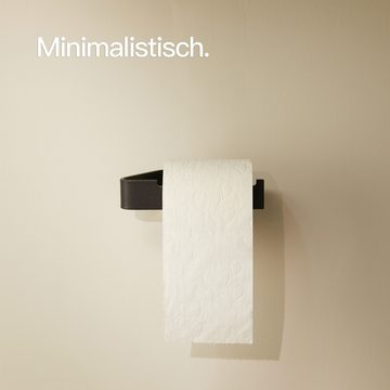 Designfabrik Hamburg Toilettenpapierhalter ohne Bohren, Klopapierhalter selbstklebend, WC Klorollenhalter, inkl. Markenklebeband für besonders starken Halt