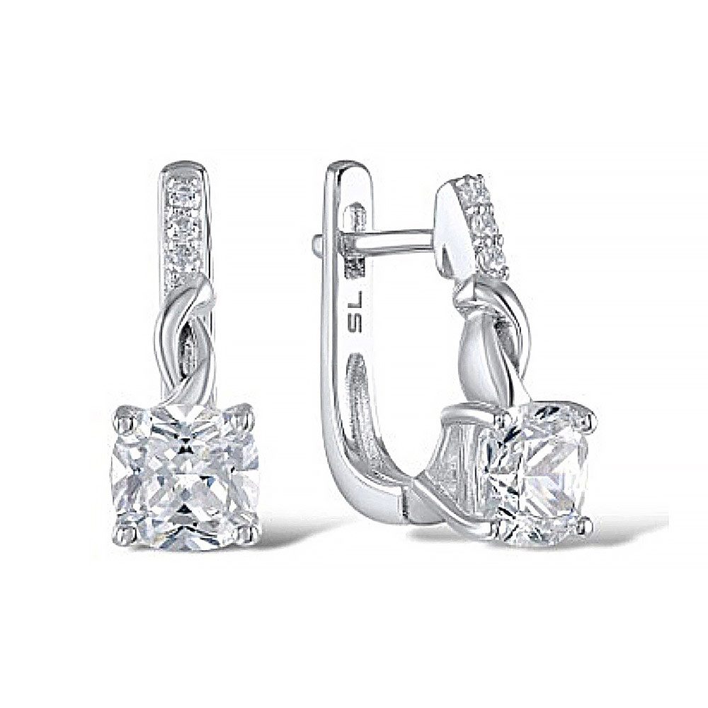 SOKOLOV Jewelry Paar Ohrhänger Ohrringe aus 925 Silber mit farblosen Zirkonia (Set, 2-tlg), 925 Sterling Silber Silberschmuck für Damen