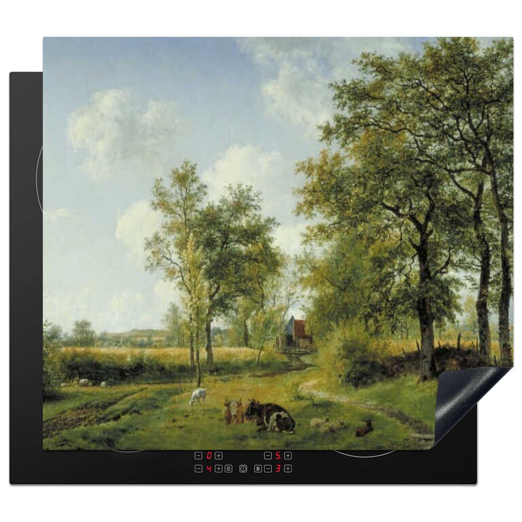 MuchoWow Herdblende-/Abdeckplatte küche, cm, Induktionsmatte Van die in von Gelderland Landschaft Gemälde (1 - 59x52 Ceranfeldabdeckung Vinyl, G.J.J. tlg), für Os