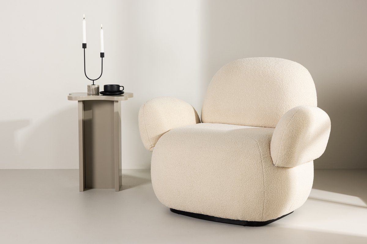 BOURGH Loungesessel SEVILLA Sessel - Lounge Sessel Boucle weiß-beige