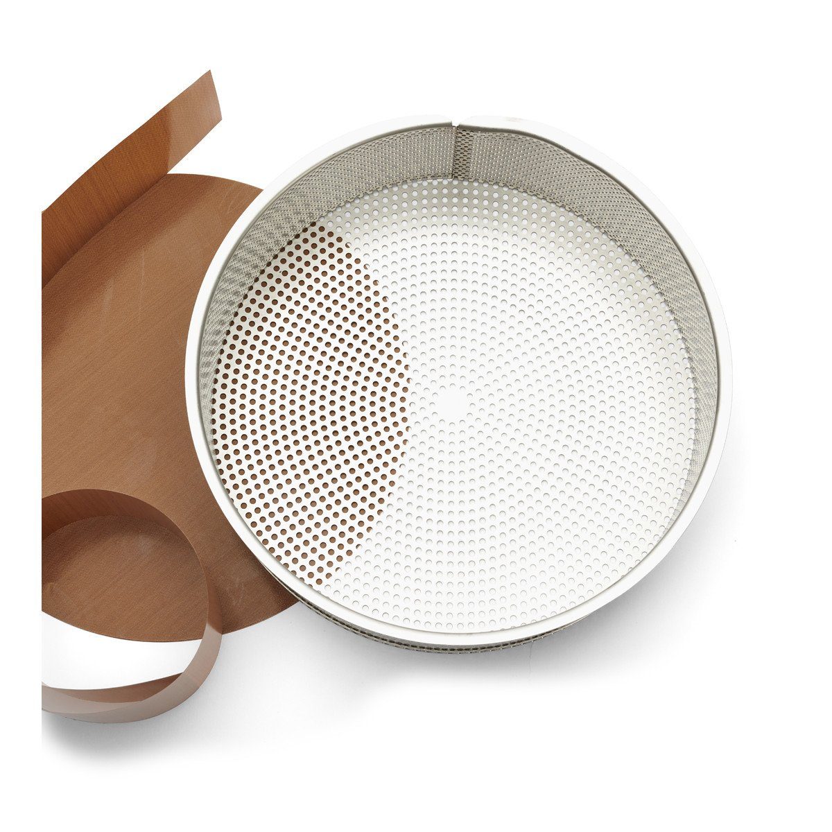 de Buyer Springform Air-System, Kuchenform 24 cm mit Backtrennfolie - Edelstahl gelocht