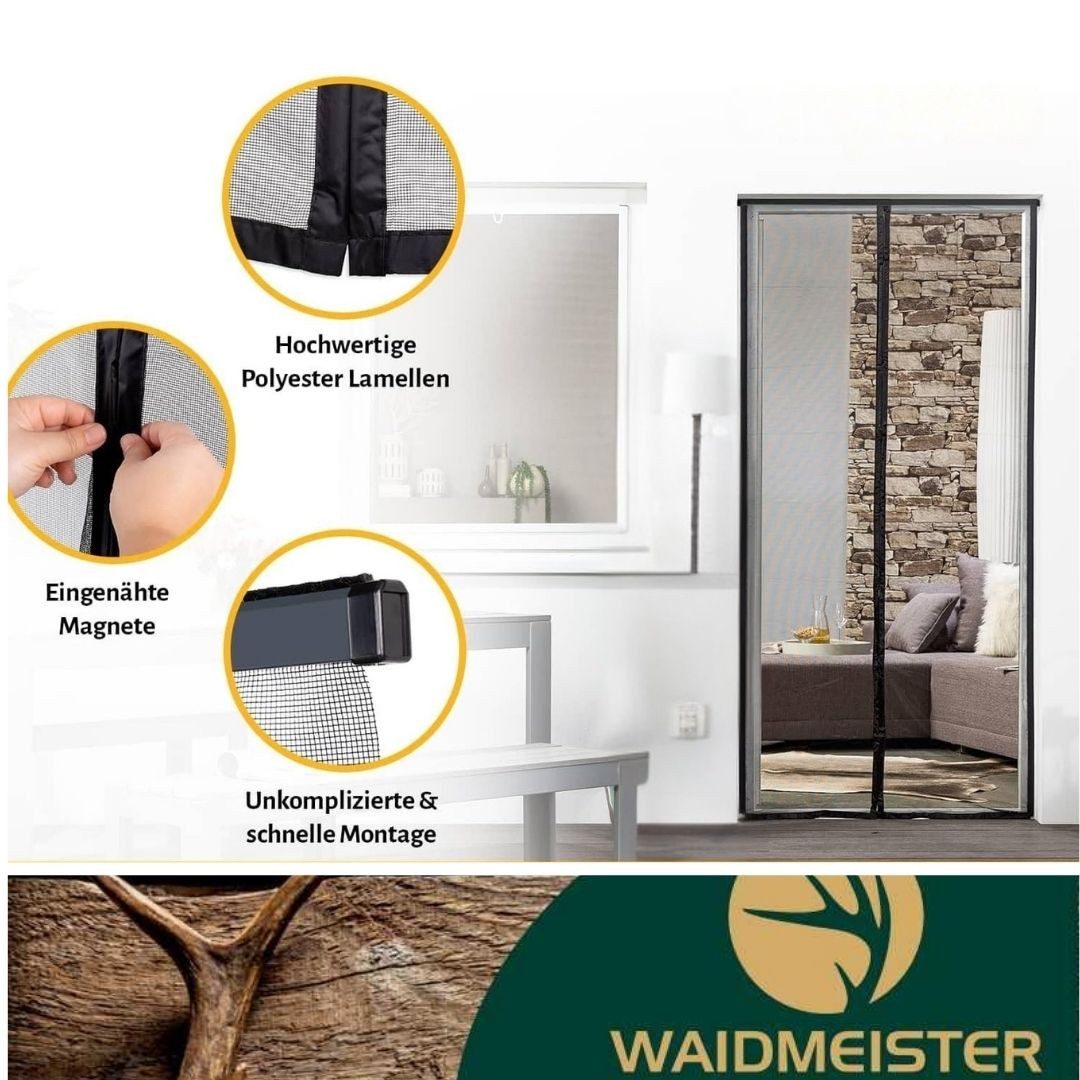 Waidmeister Insektenschutz-Vorhang Waidmeister Klemm-Lamellenvorhang Fliegenvorhang Insektenschutzvorhang