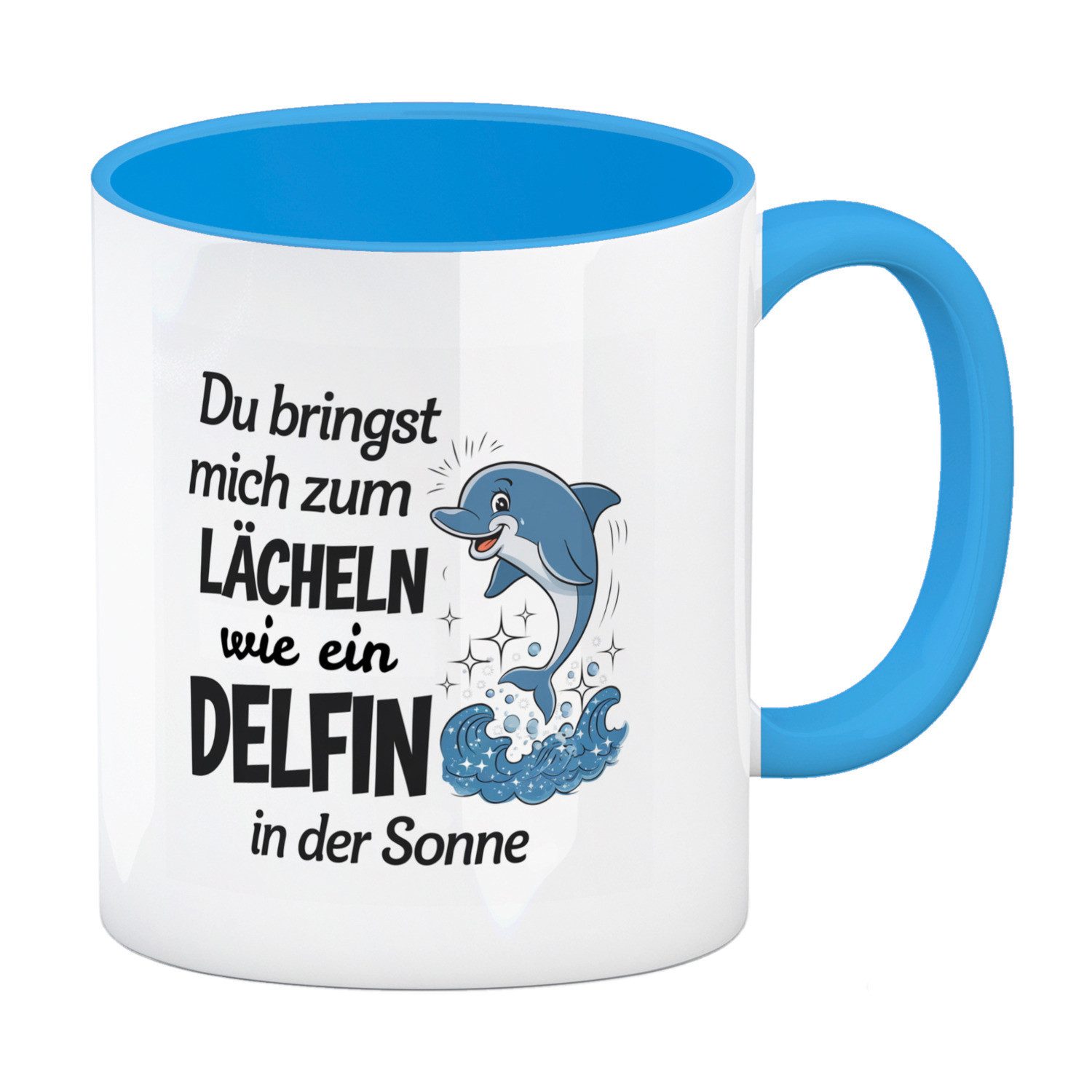 Tasse Delfin Liebe Kaffeebecher in hellblau