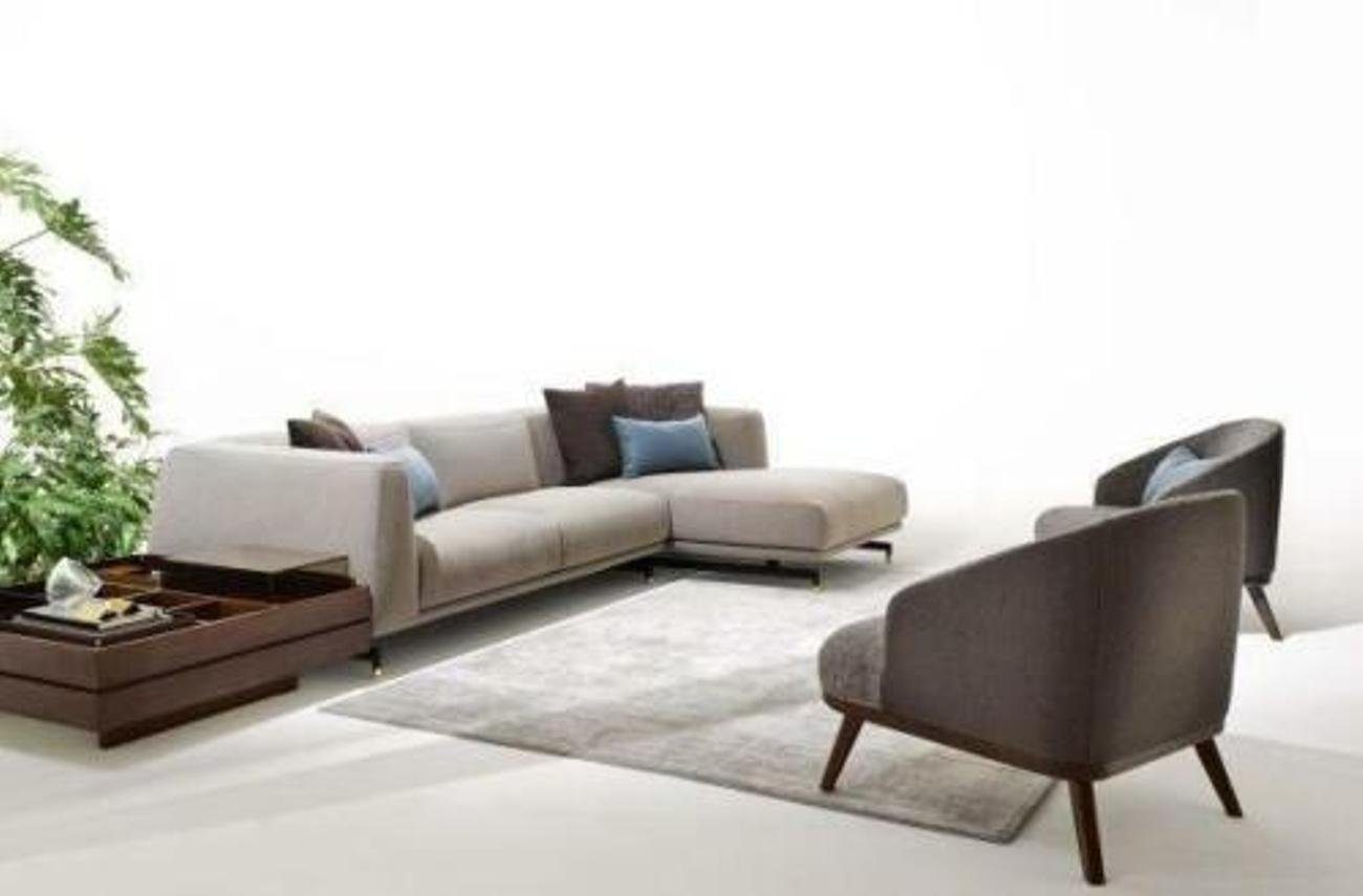 JVmoebel Ecksofa, Italienische Design Möbel Textil Ecksofa Couch Polster Eck