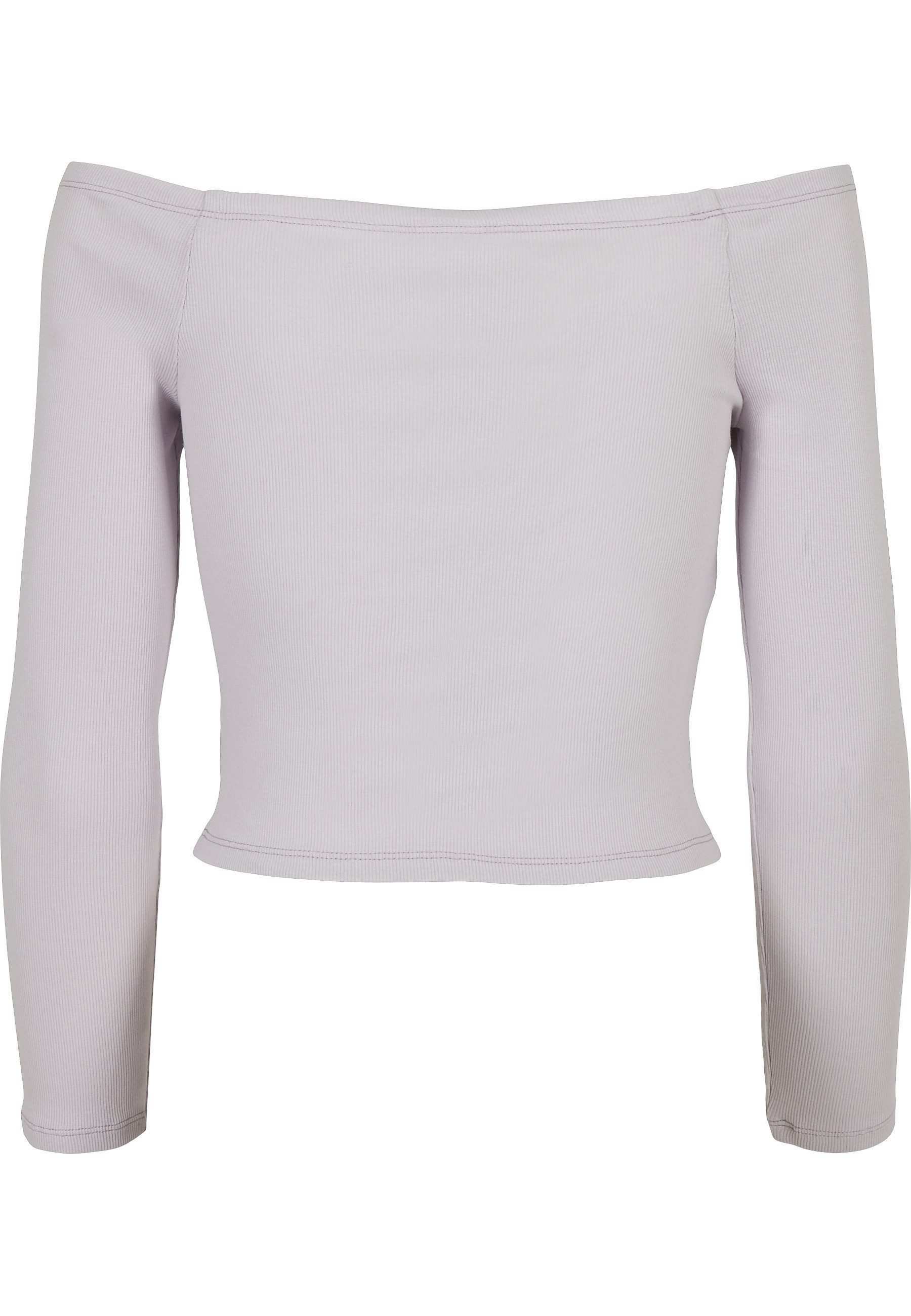 URBAN CLASSICS Langarmshirt Urban Classics Damen Ladies Off Shoulder Rib Lo günstig online kaufen
