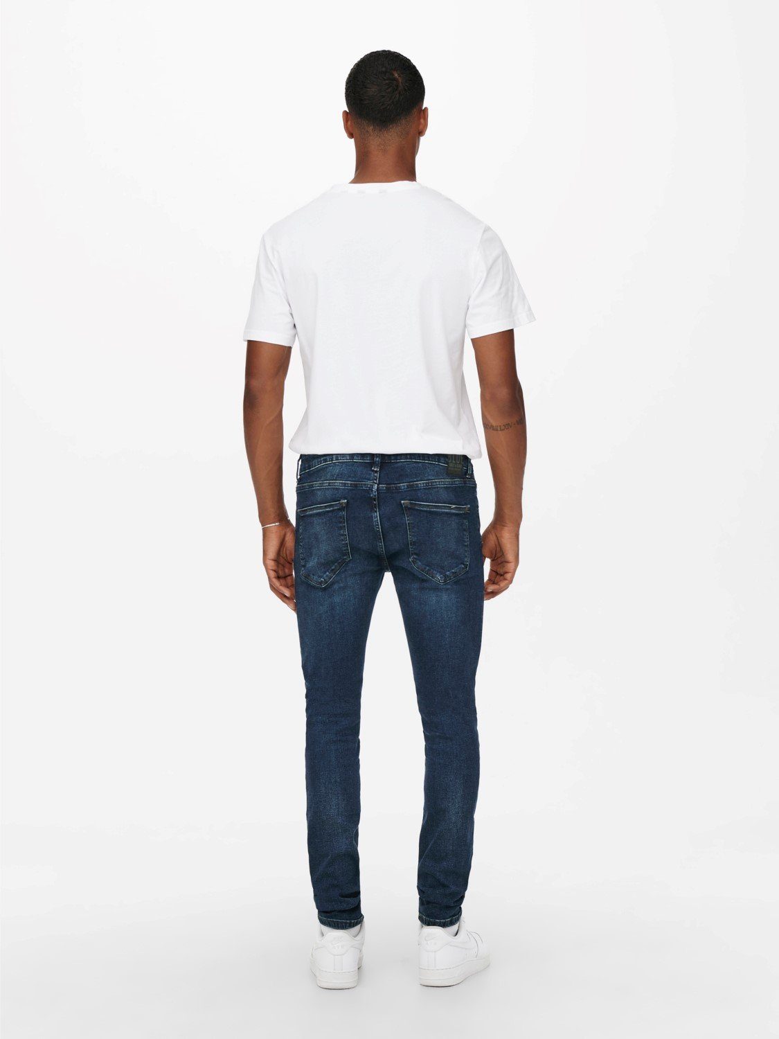 SONS Skinny Stoned Blau (1-tlg) Pants Slim-fit-Jeans ONSWARP Denim Basic Hose in 3977 Washed Fit ONLY & Jeans