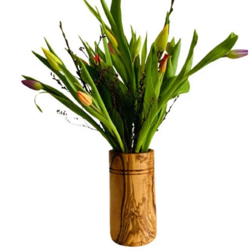 Olivenholz-erleben Tischvase Vase FLORENTINE aus Olivenholz (1 St), dekorativ und resistent gegenüber Feuchtigkeit
