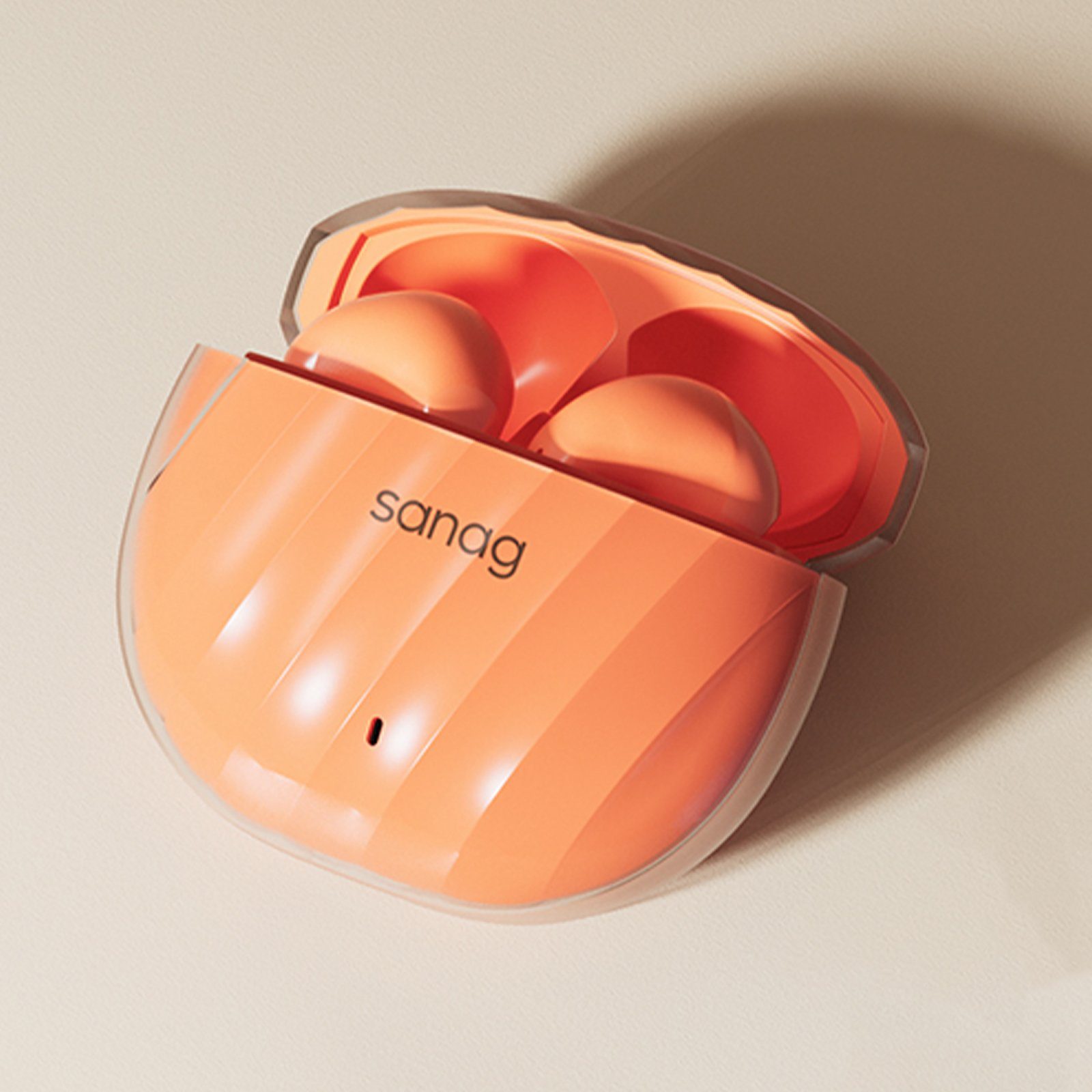 Version Nach Atmos) Orange 28H Yuede 5.3, Wasserdicht Dolby Surround Headphones, In-Ear-Kopfhörer Kopfhörer HD-Mikrofon (ANC-Geräuschunterdrückung, Bluetooth Wireless IPX7,