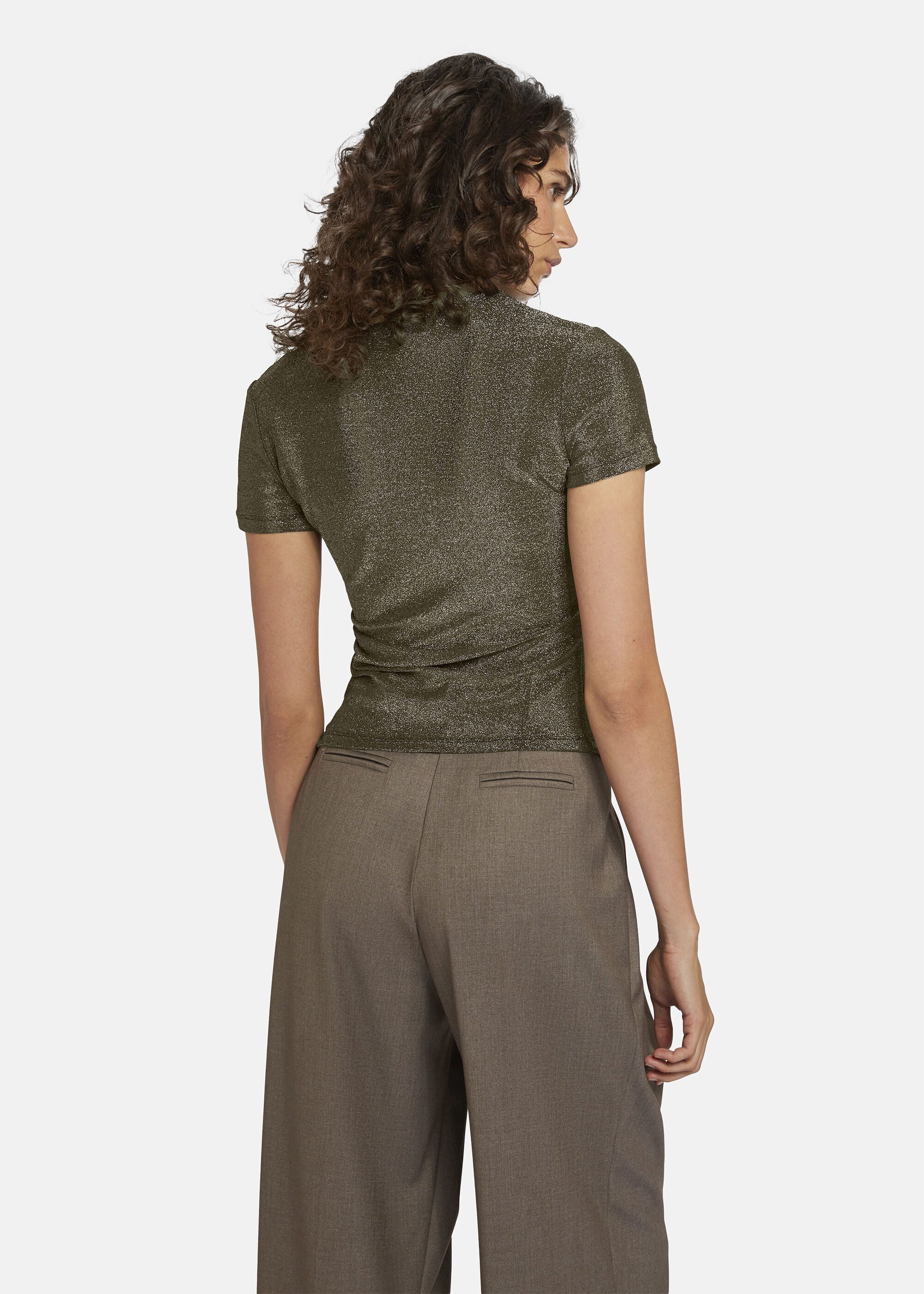 Nicowa Rundhalsshirt TONIWI (1-tlg) mit asymmetrischer Raffung an der Seite
