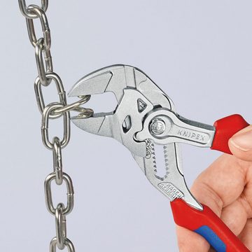 Knipex Zangenschlüssel 86 05 180 Zange und Schraubenschlüssel in einem Werkzeug, 1-tlg., verchromt, mit Mehrkomponenten-Hüllen 180 mm