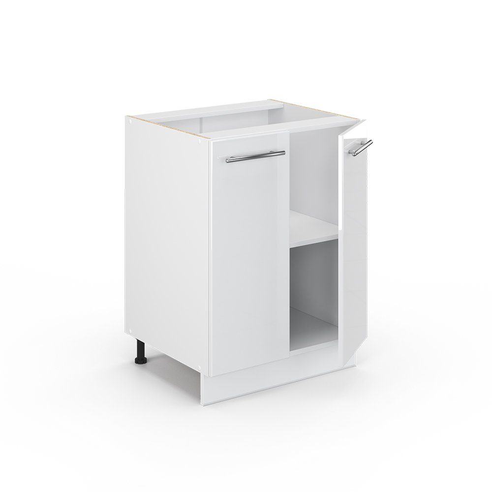 Vicco Unterschrank Fame-Line, Weiß Hochglanz/Weiß, 60 cm ohne Arbeitsplatte (1-St) – Bild 5 von 5