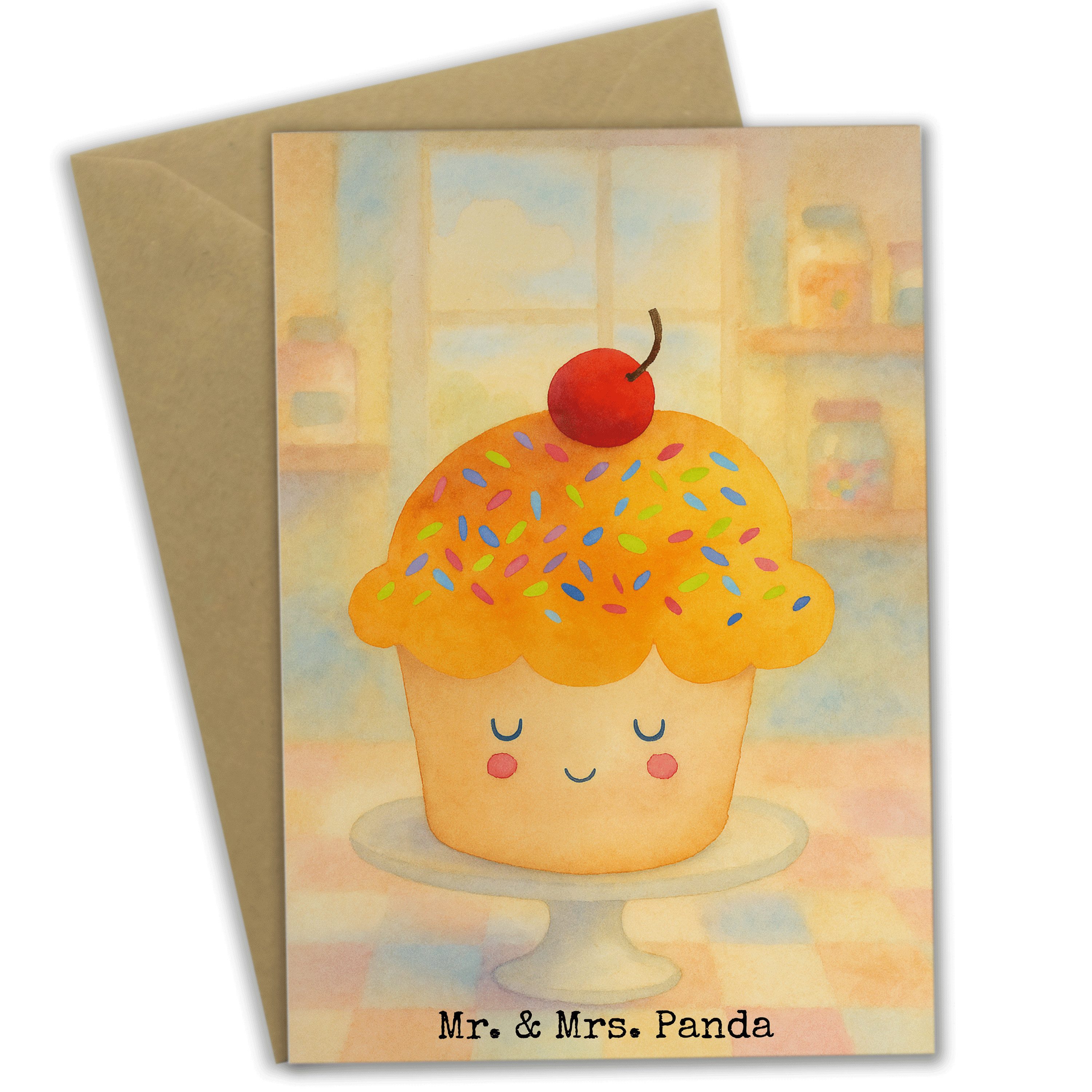 Mr. & Mrs. Panda Grußkarte Cupcake Design, Grußkarte, Weiß, Wunder, einladungskarten, Küche Deko, osterkarte dankeskarten firmungskarte