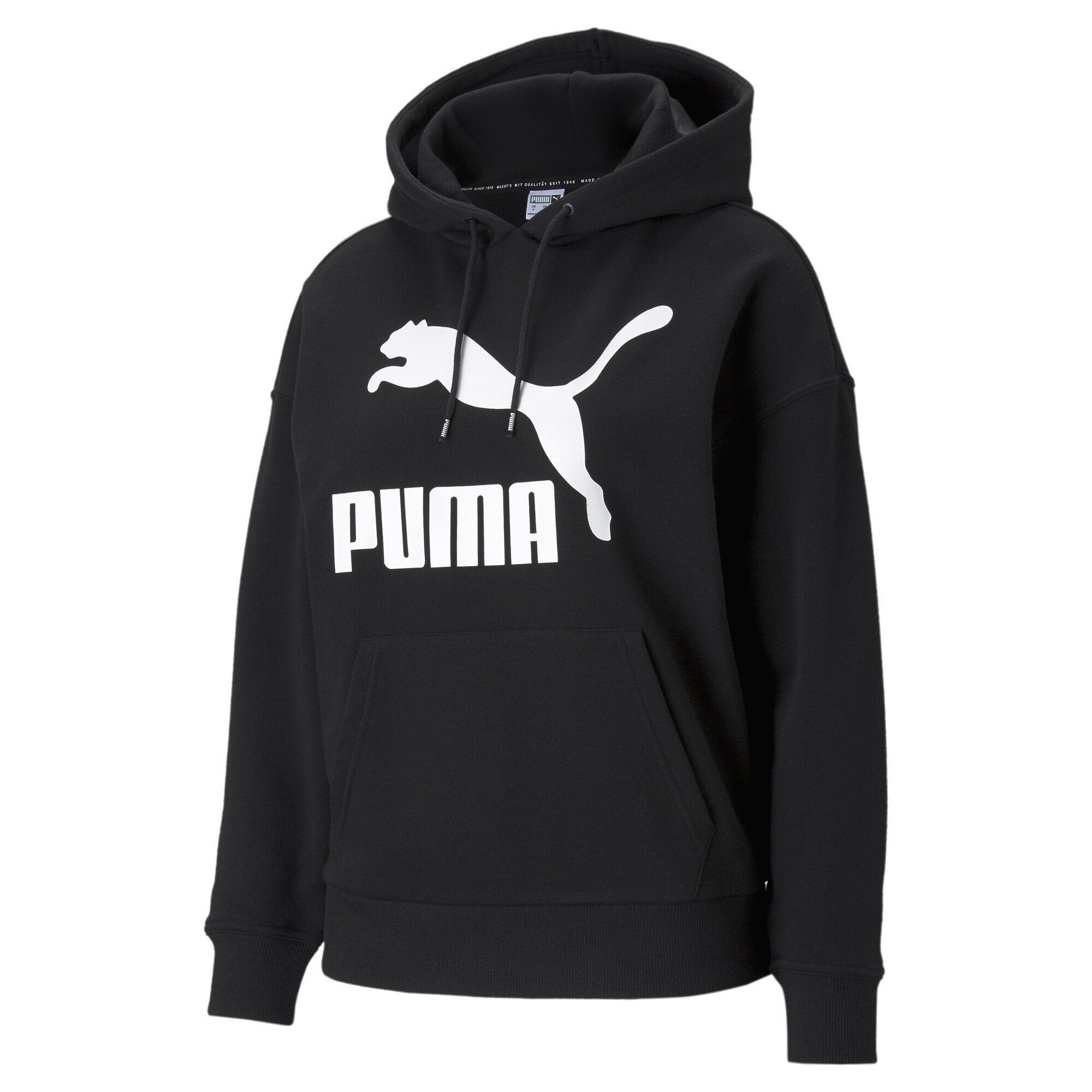 PUMA Classics Hoodie Black Logo Sweatshirt Damen