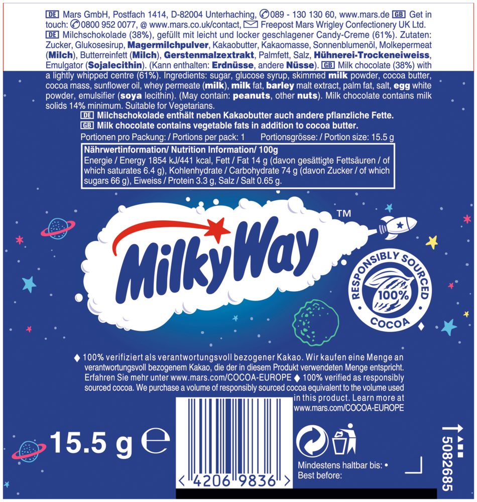 Mars Süßigkeit MILKY WAY Minis 150x15,5g Catering – Bild 2 von 2