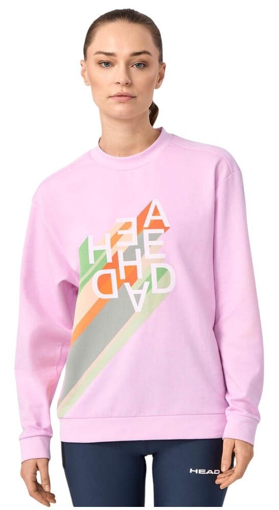Head Langarmshirt Пуловеры Rally Crewneck (Mischgewebe) rosa/bunt Damen
