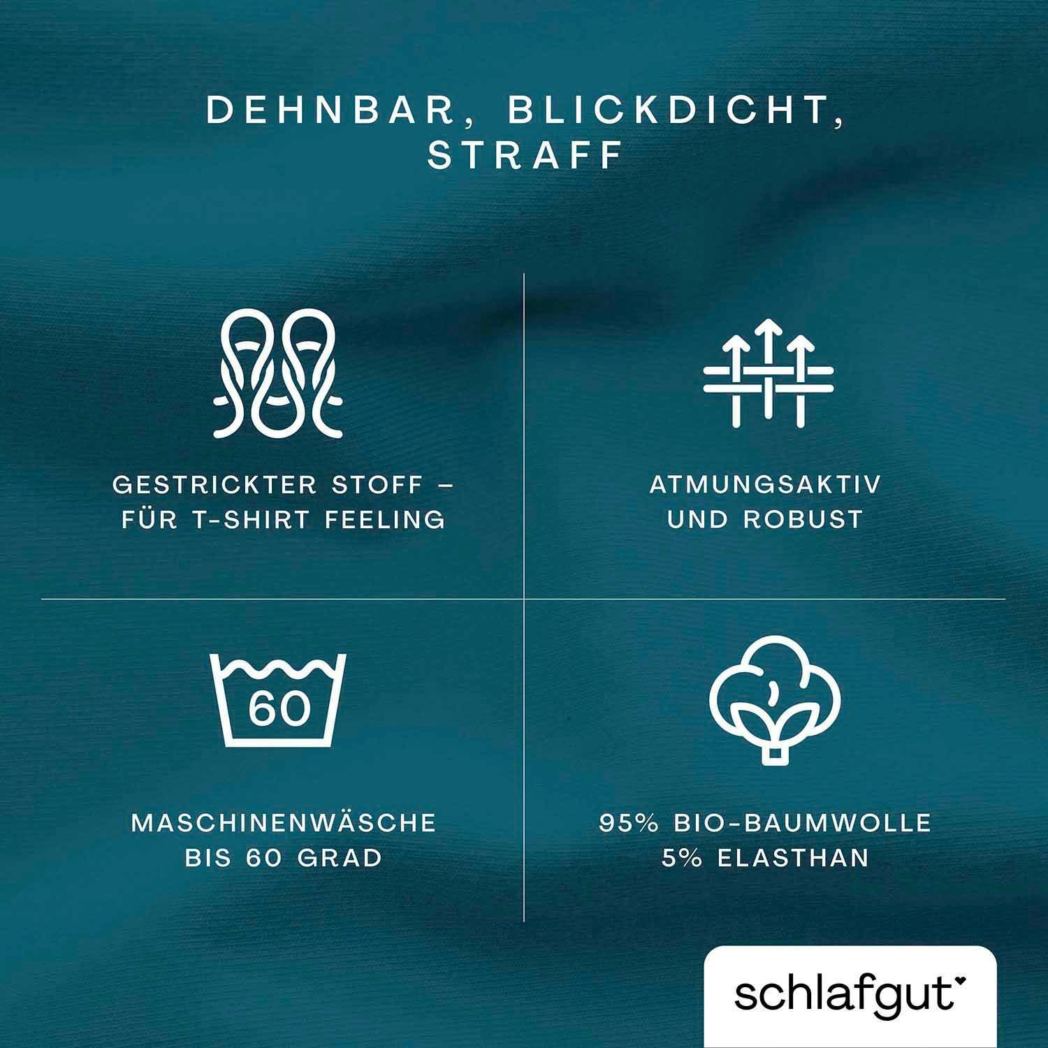 Schlafgut Spannbettlaken PURE BOXSPRING Bio-Baumwolle mit Elasthan, 170 g/m², Bettlaken, Jersey-Elasthan, Gummizug: rundum, (1 Stück), PREMIUM Boxspringbett Laken bis 40 cm Höhe, dehnbar blickdicht, straff
