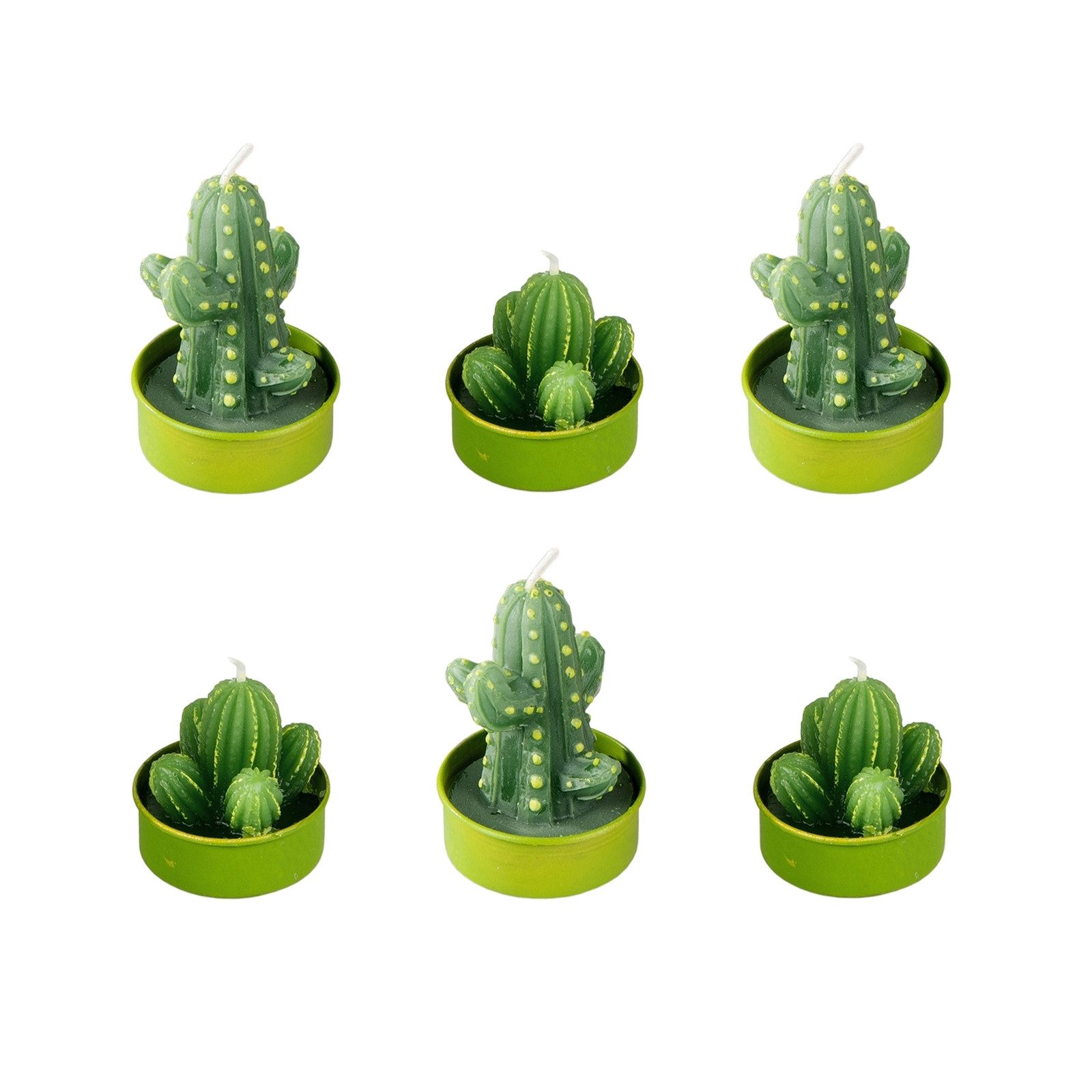 formano Teelicht 6er Set Deko Teelichter Kakteen grün (6-tlg., 6 Teelichter günstig online kaufen