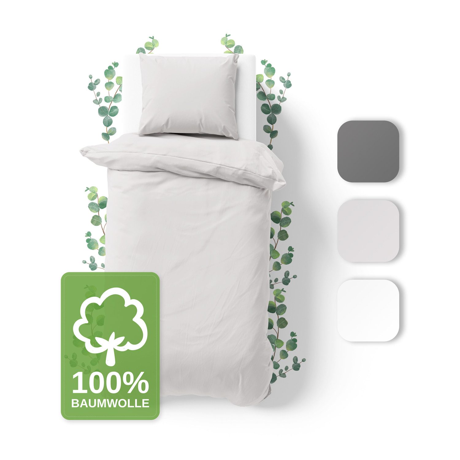 Jacobson Bettwäsche Set - 100% Baumwolle, Perkal, 2 teilig, Erhältlich in d günstig online kaufen