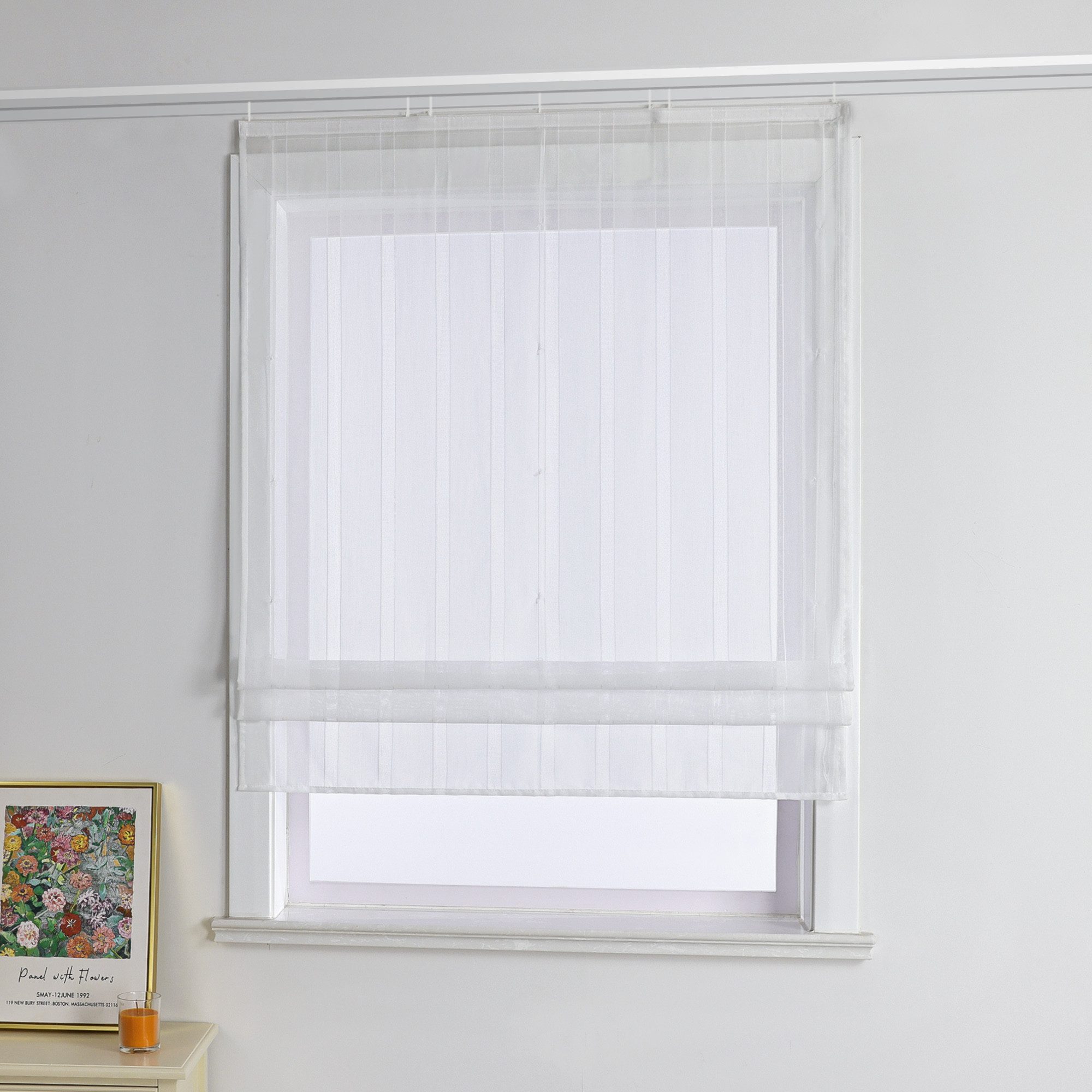 Joyswahl Raffrollo, mit Klettband, Wohnzimmer Voile Küche Raffgardine Landh günstig online kaufen